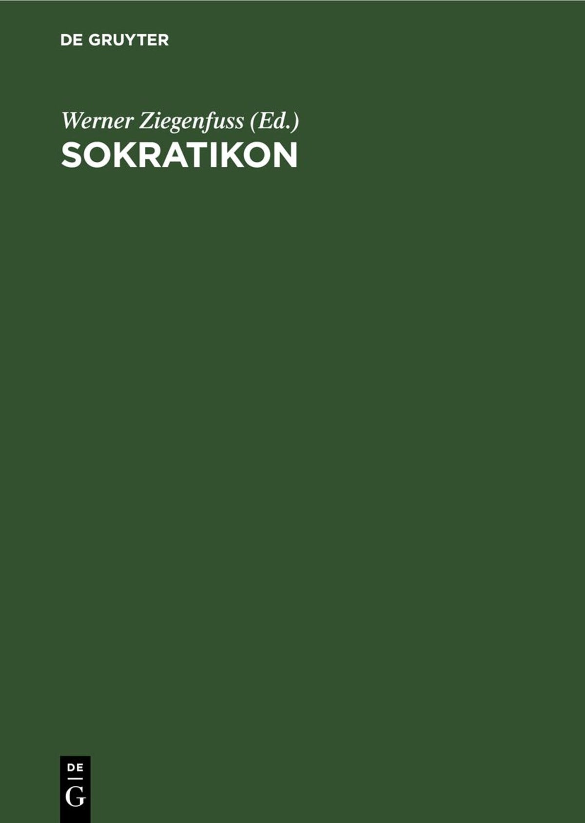 Cover image for Sokratikon. Handwörterbuch der Philosophie nach Personen ISBN 9783112692455