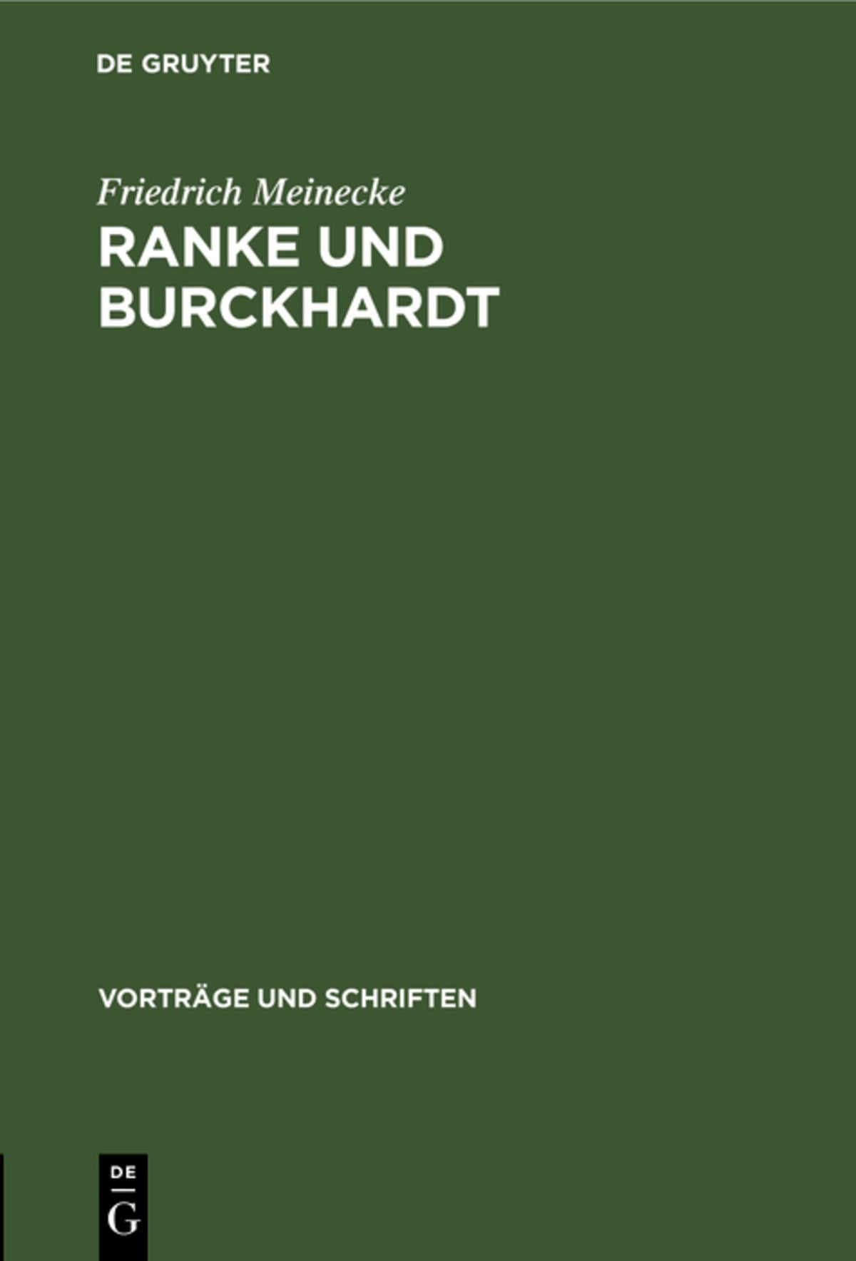 Cover image for Ranke und Burckhardt ISBN 9783112537558