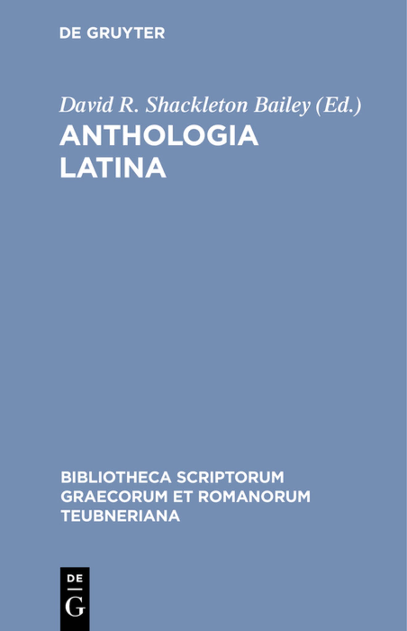 Cover image for Anthologia Latina ISBN 9783598710308