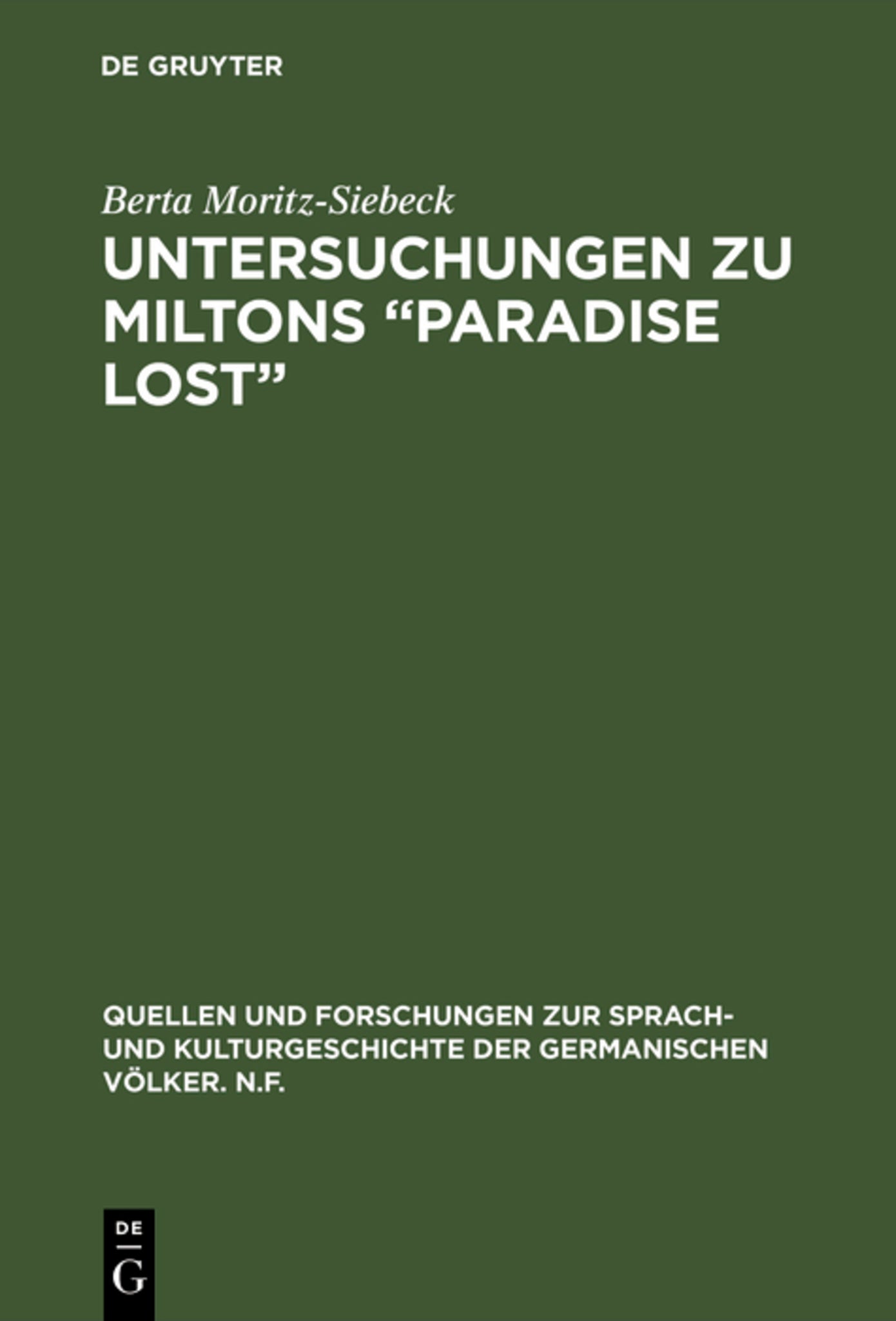 Untersuchungen zu Miltons “Paradise lost”