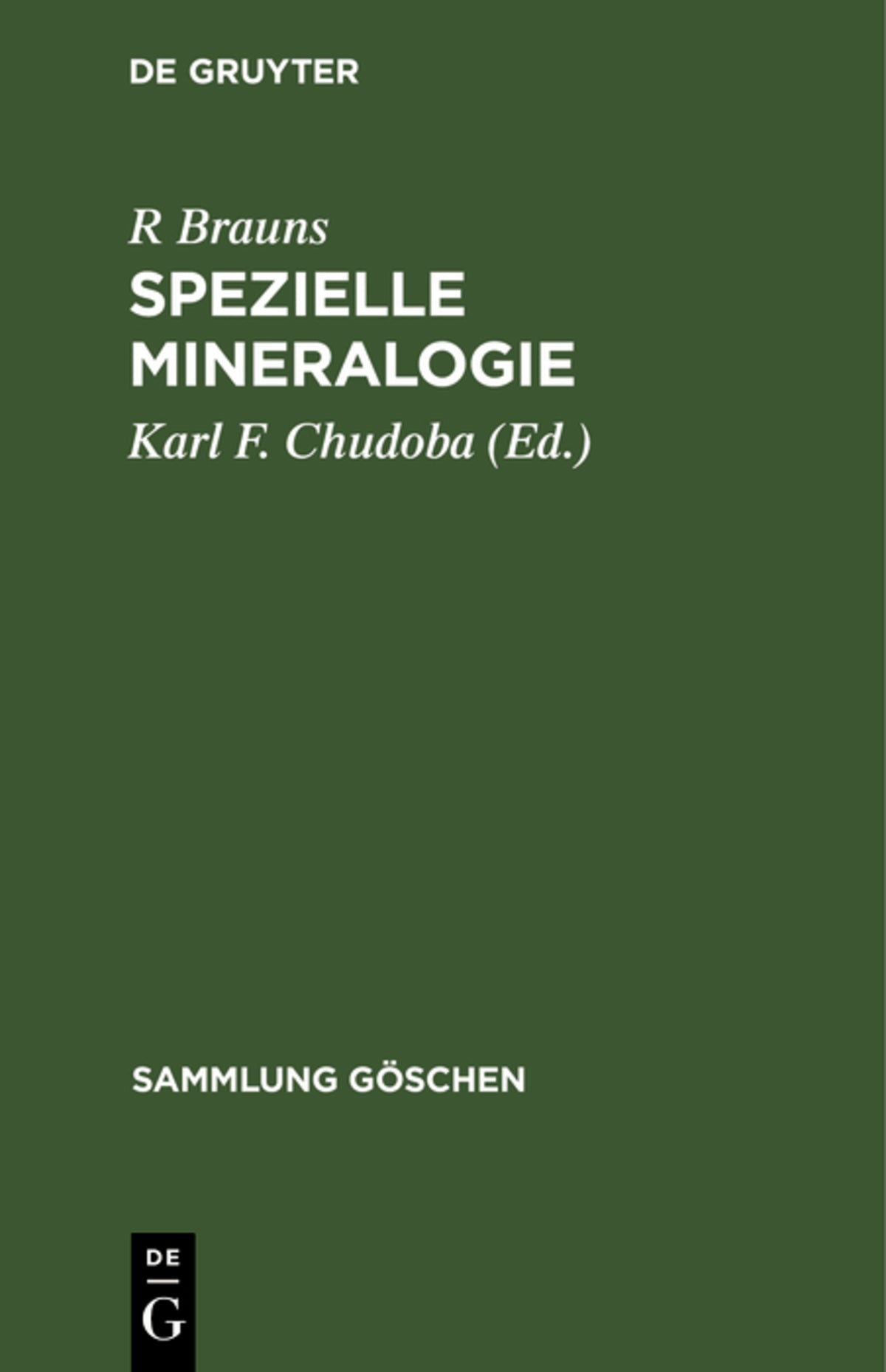 Cover image for Spezielle Mineralogie ISBN 9783112304679
