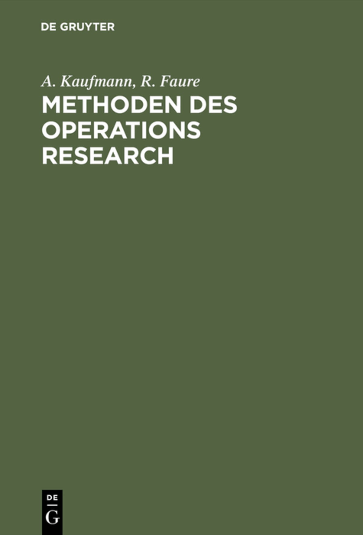 Cover image for Methoden des Operations Research ISBN 9783110034738