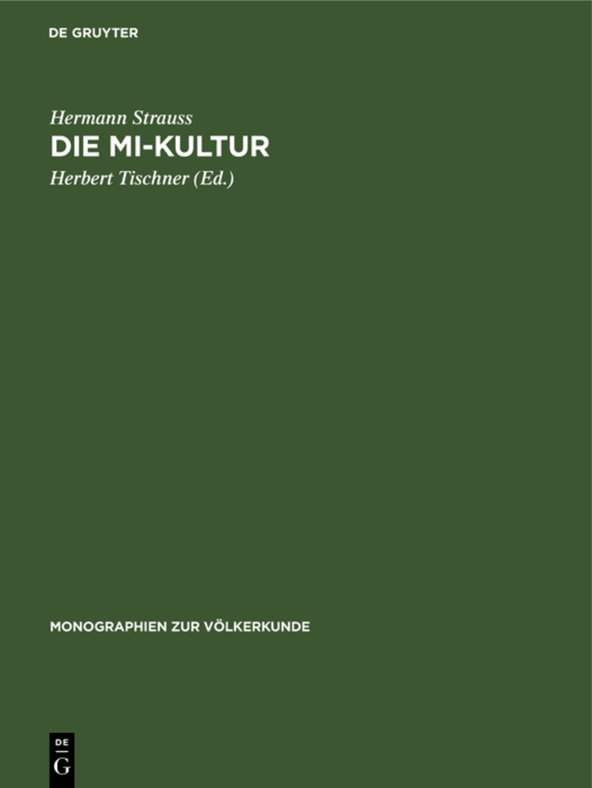 Cover image for Die Mi-Kultur ISBN 9783110992359
