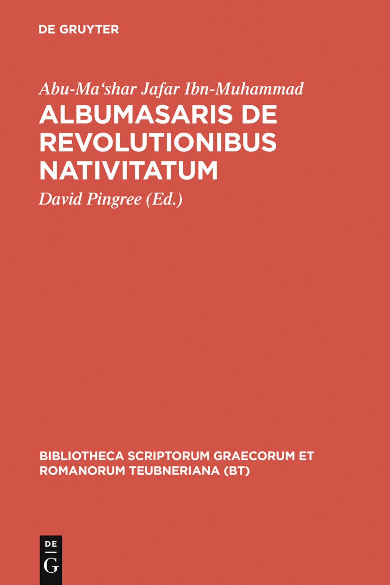 Cover image for Albumasaris de revolutionibus nativitatum ISBN 9783110263923