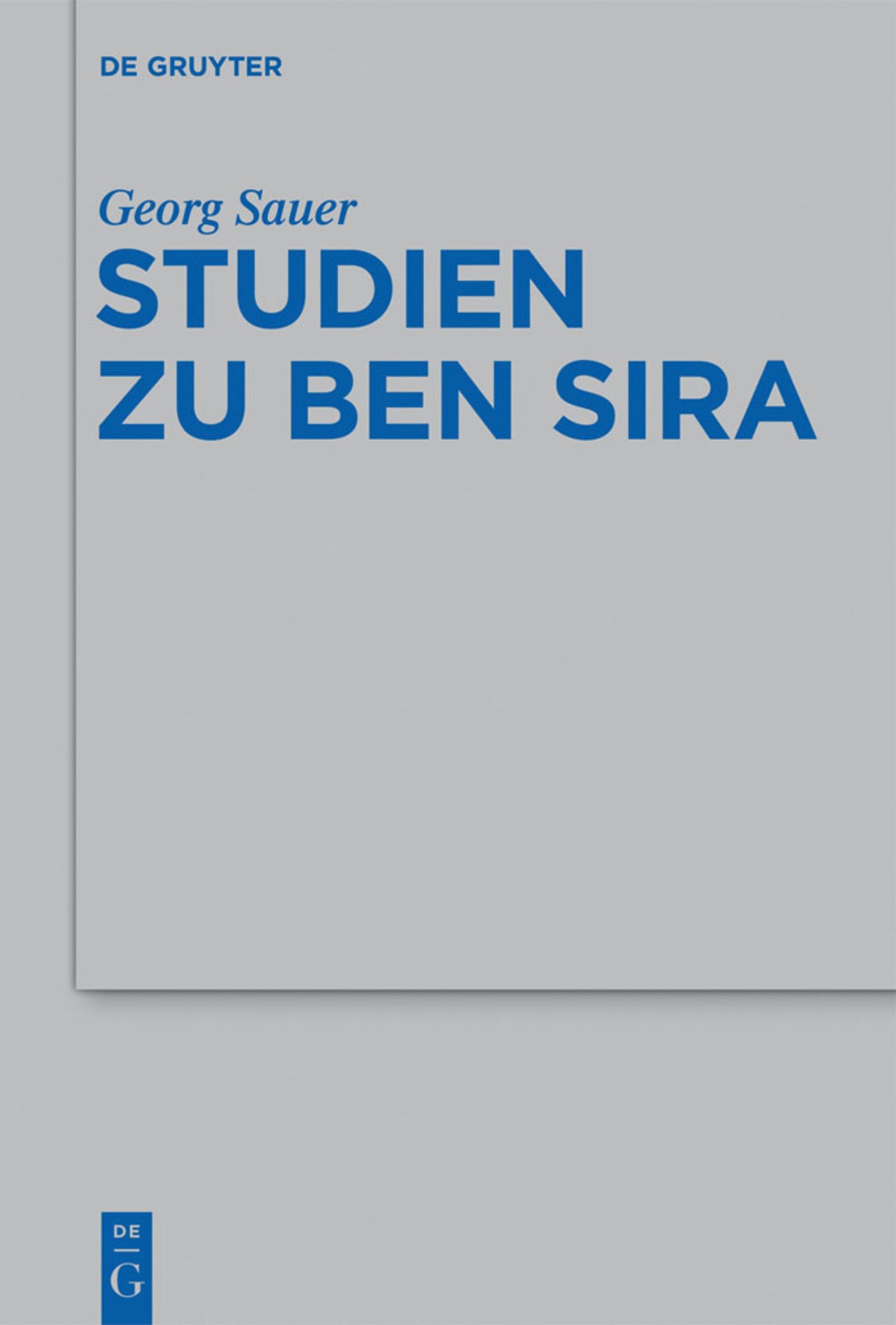 Cover image for Studien zu Ben Sira ISBN 9783110300321