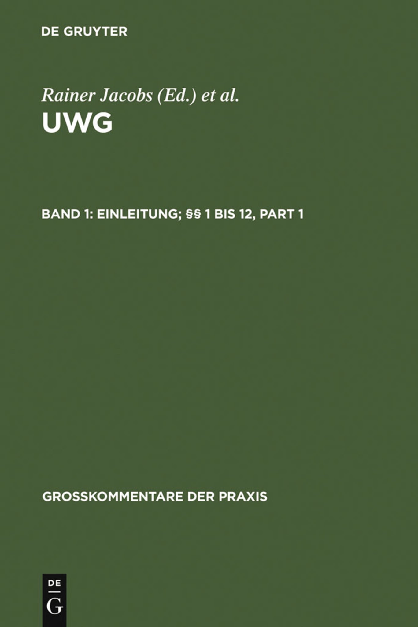 Einleitung; §§ 1 bis 12