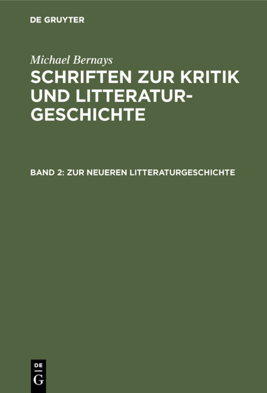 Zur neueren Litteraturgeschichte