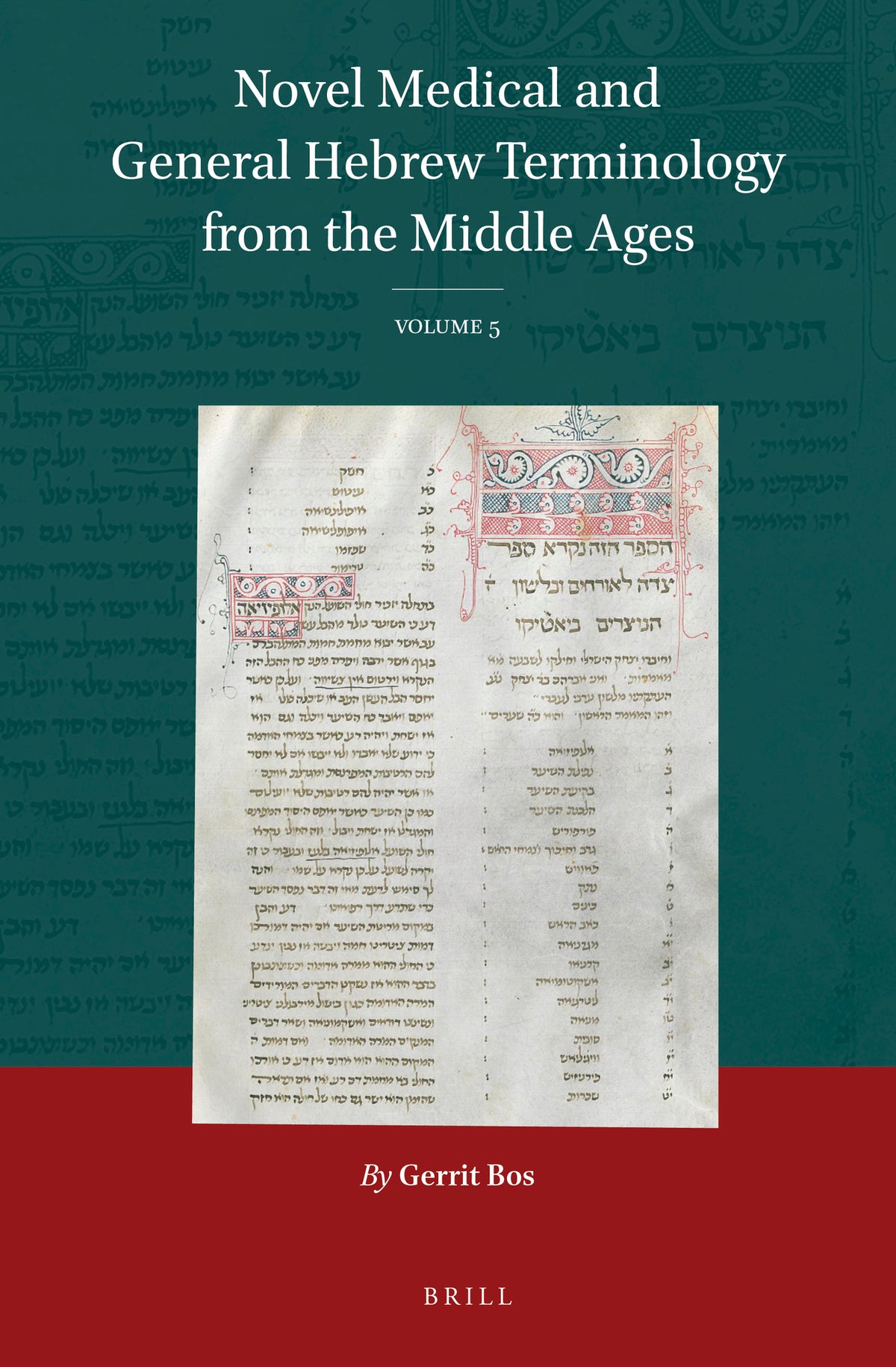 Cover image for Novel Medical and General Hebrew Terminology from the Middle Ages ISBN 9789004472792