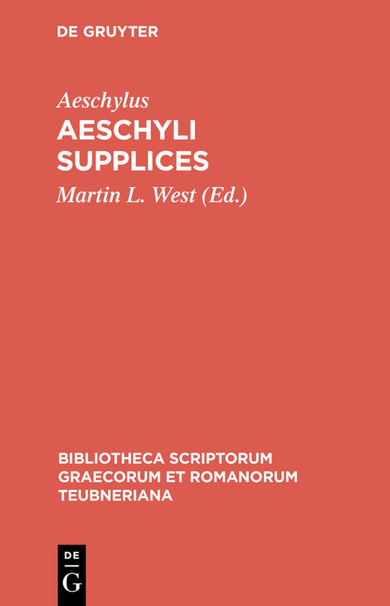 Cover image for Aeschyli Supplices ISBN 9783598710209