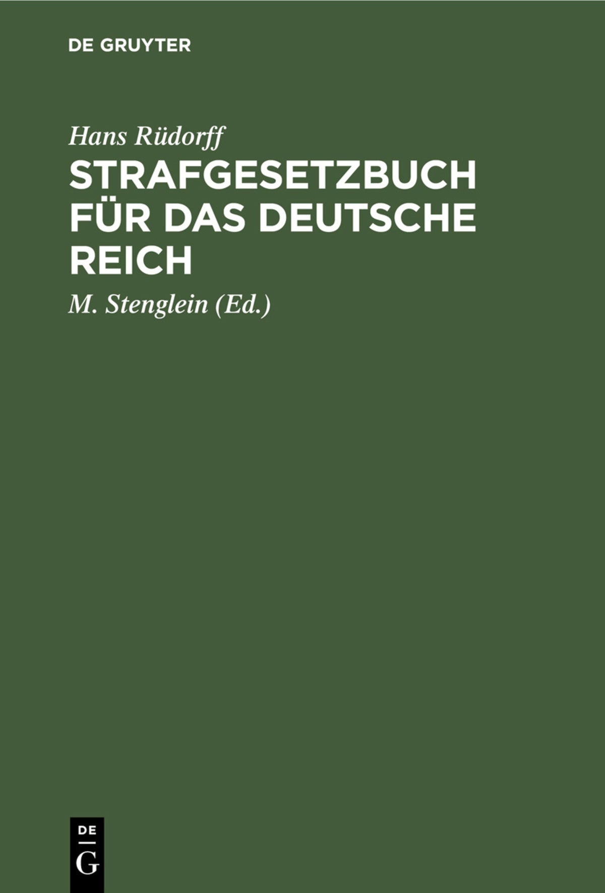Strafgesetzbuch für das deutsche Reich