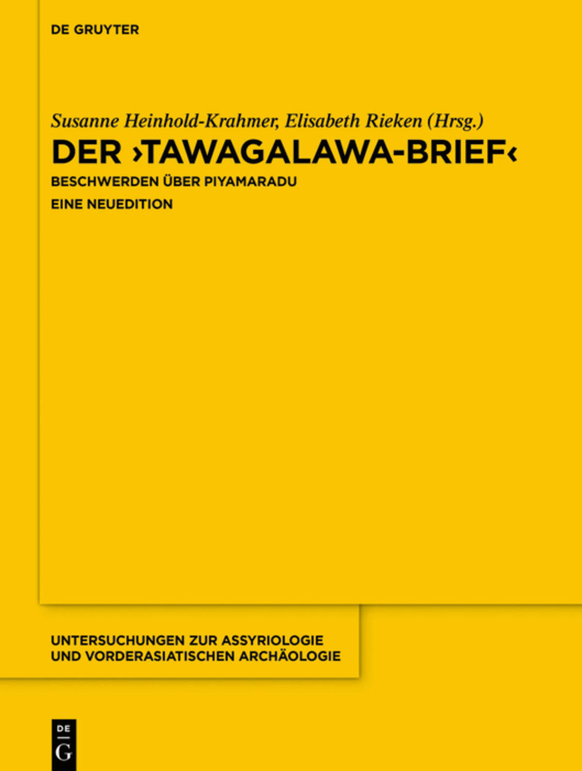 Cover image for Der "Tawagalawa-Brief" ISBN 9783110575514