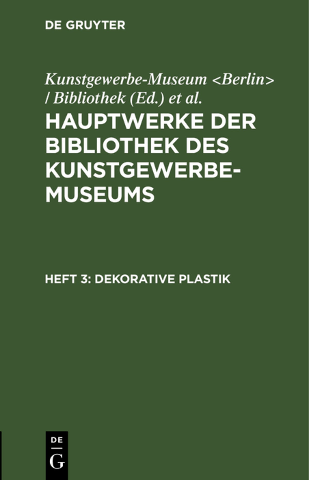 Cover image for Dekorative Plastik ISBN 9783111213248