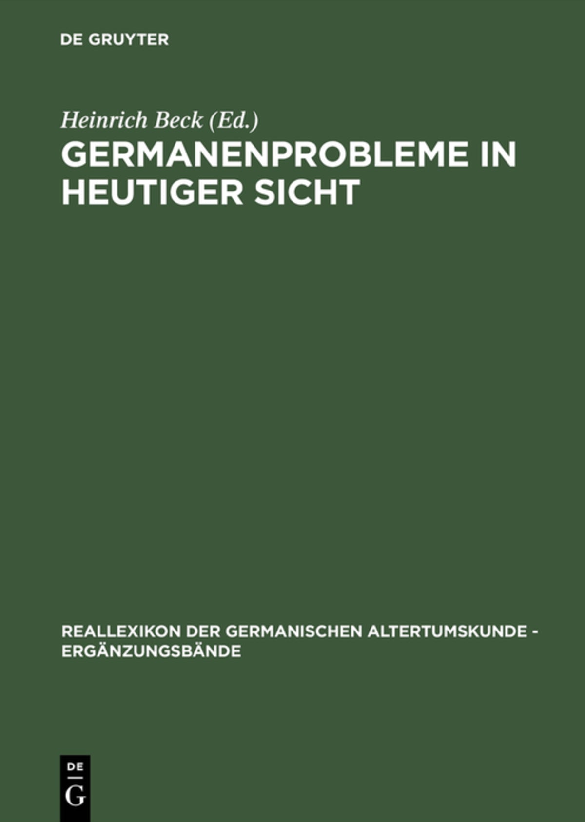 Cover image for Germanenprobleme in heutiger Sicht ISBN 9783110108064