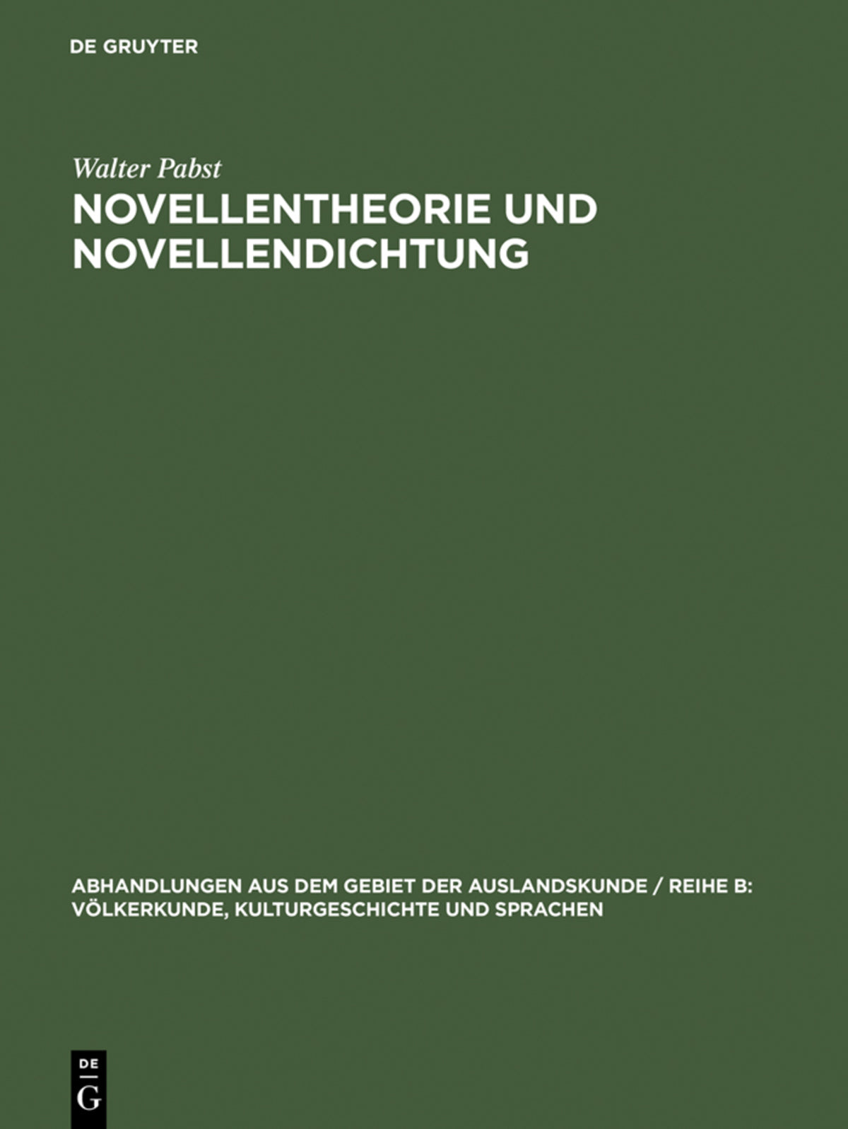 Novellentheorie und Novellendichtung