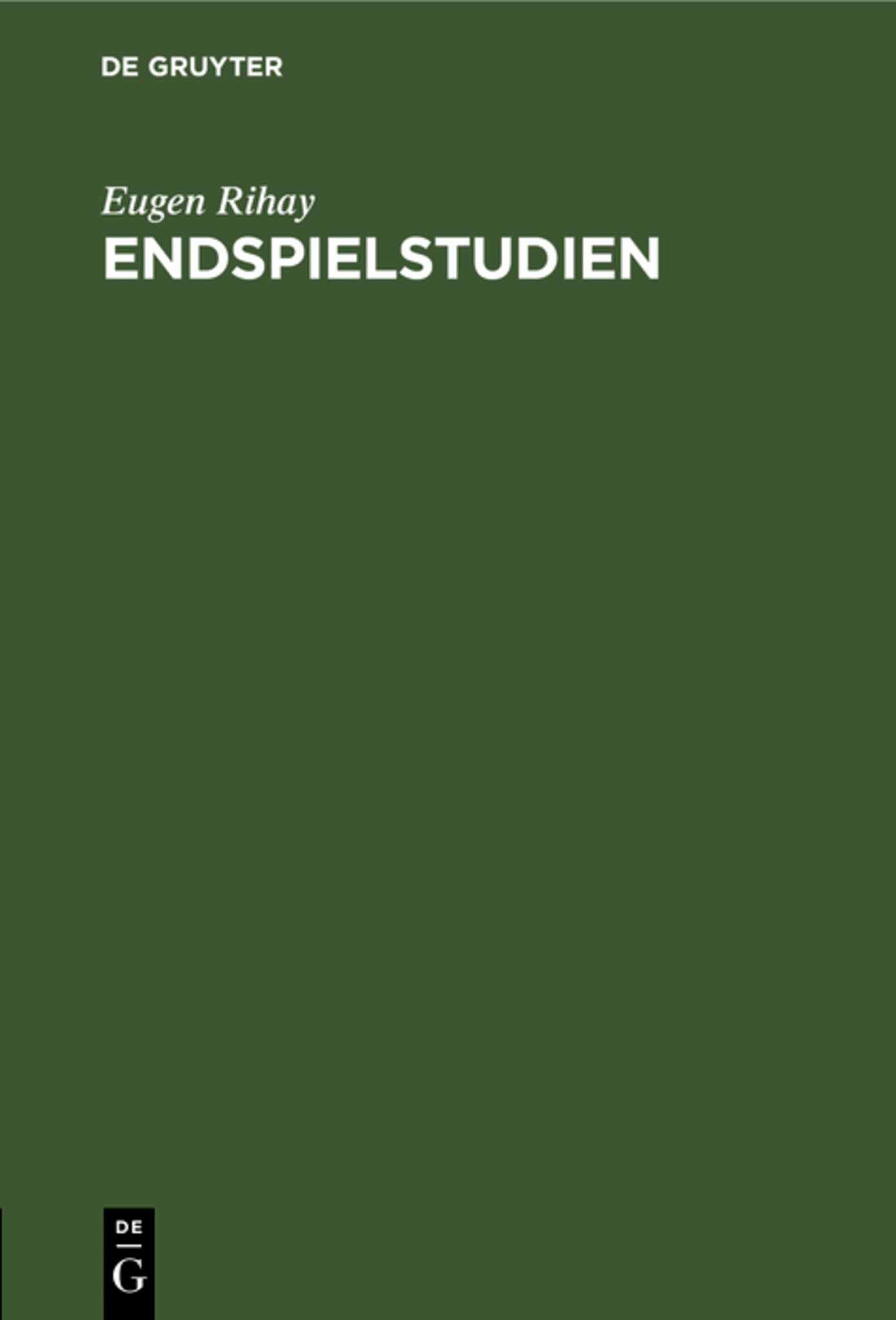 Cover image for Endspielstudien ISBN 9783112674154