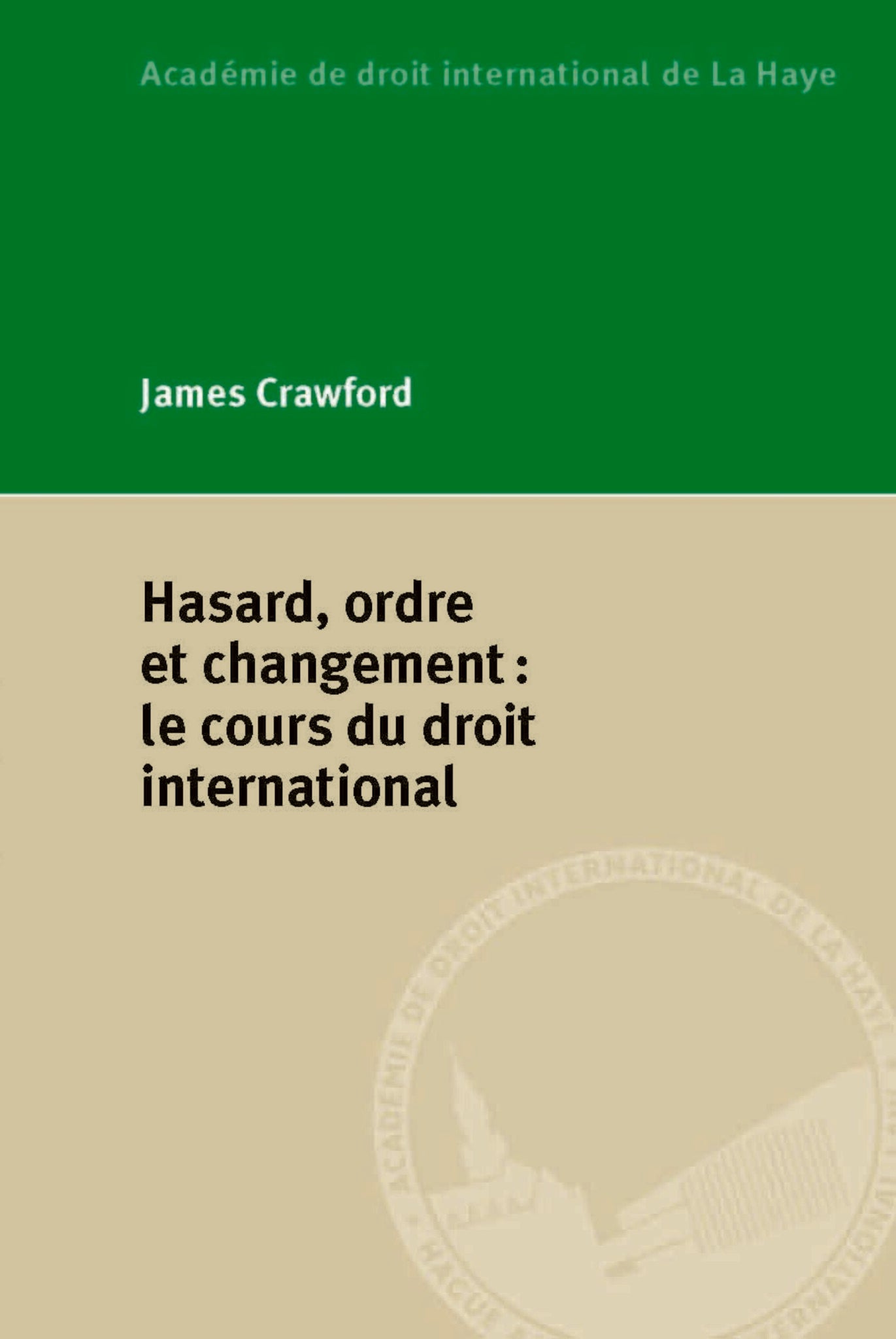 Hasard, ordre et changement