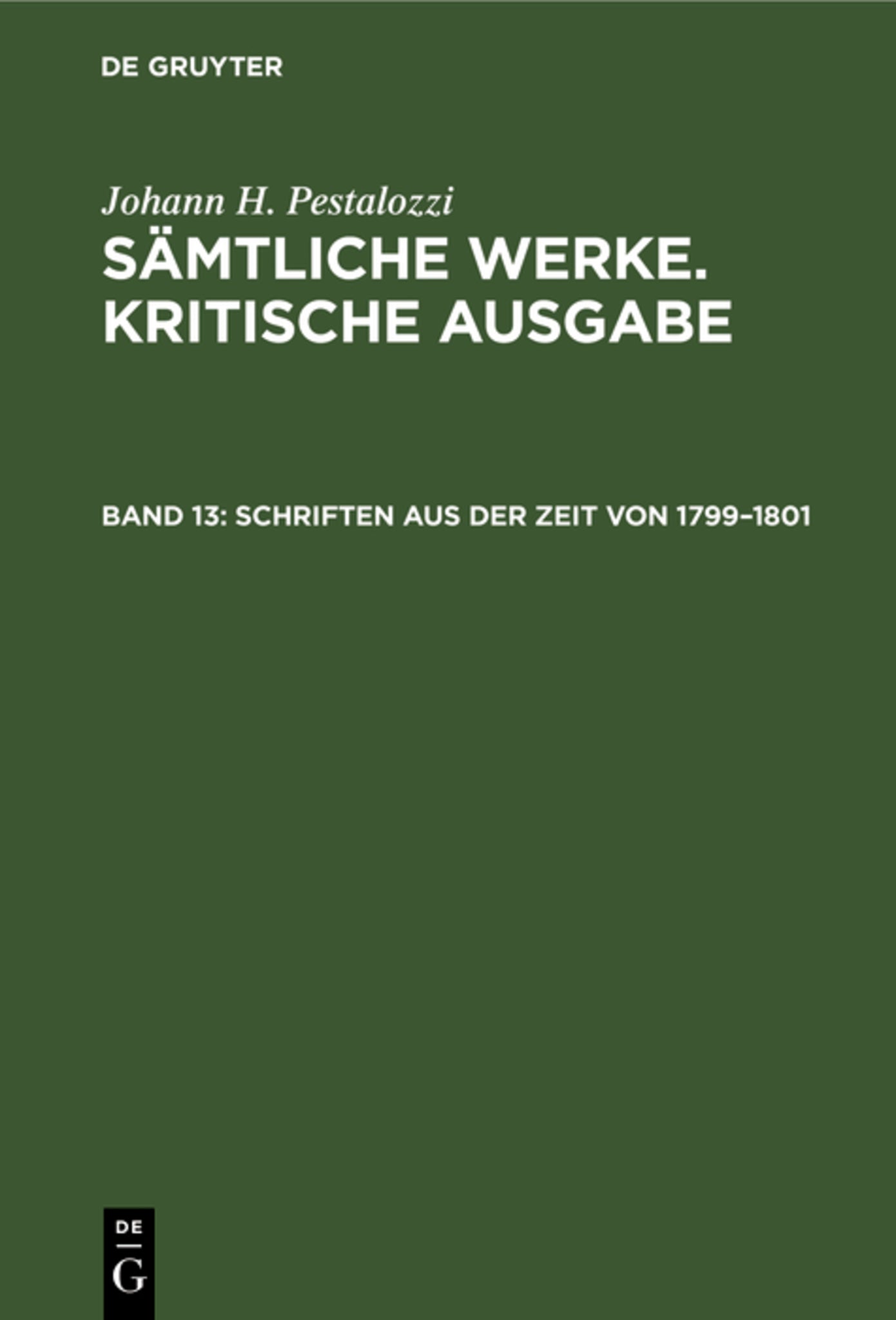 Schriften aus der Zeit von 1799–1801