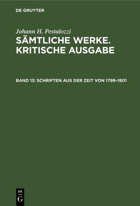 Schriften aus der Zeit von 1799–1801