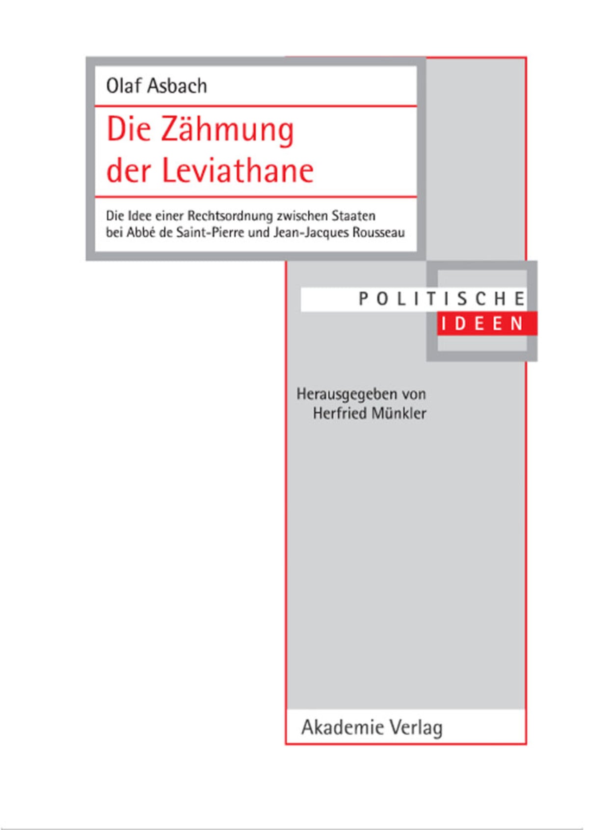 Cover image for Die Zähmung der Leviathane ISBN 9783050037141