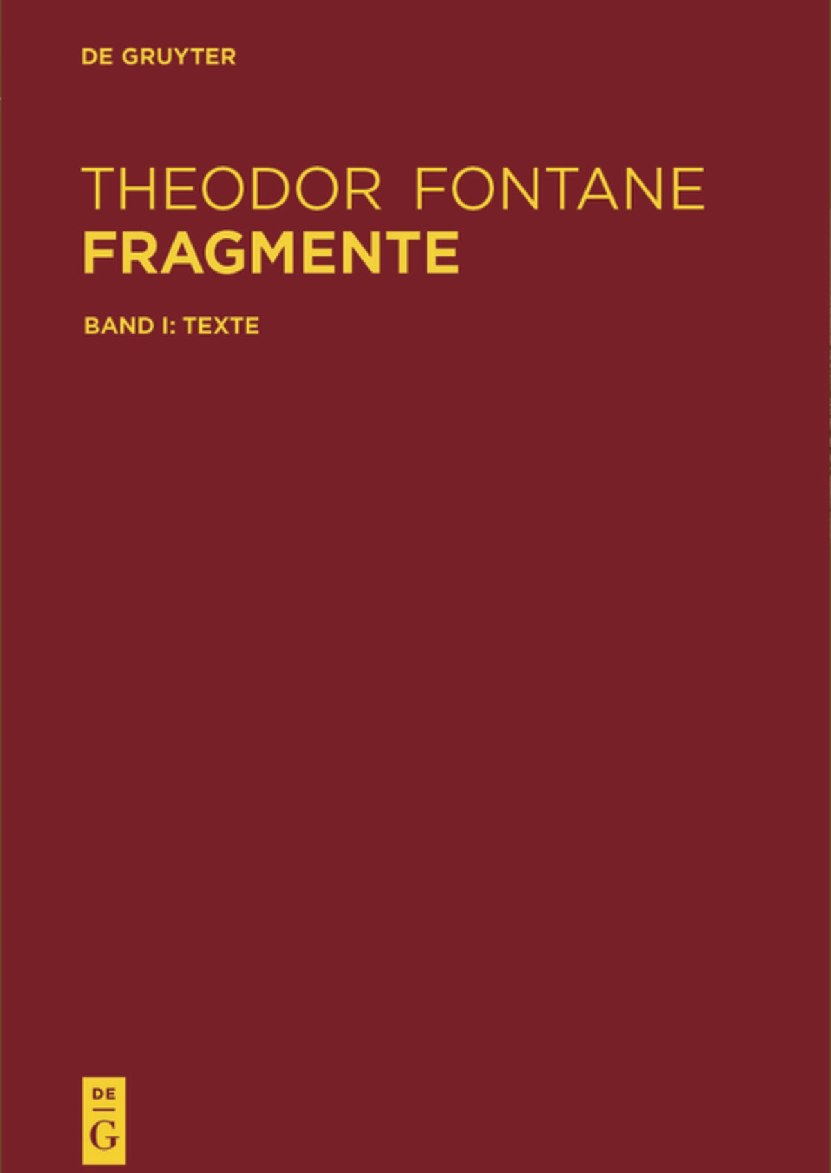 Cover image for Fragmente ISBN 9783110195675