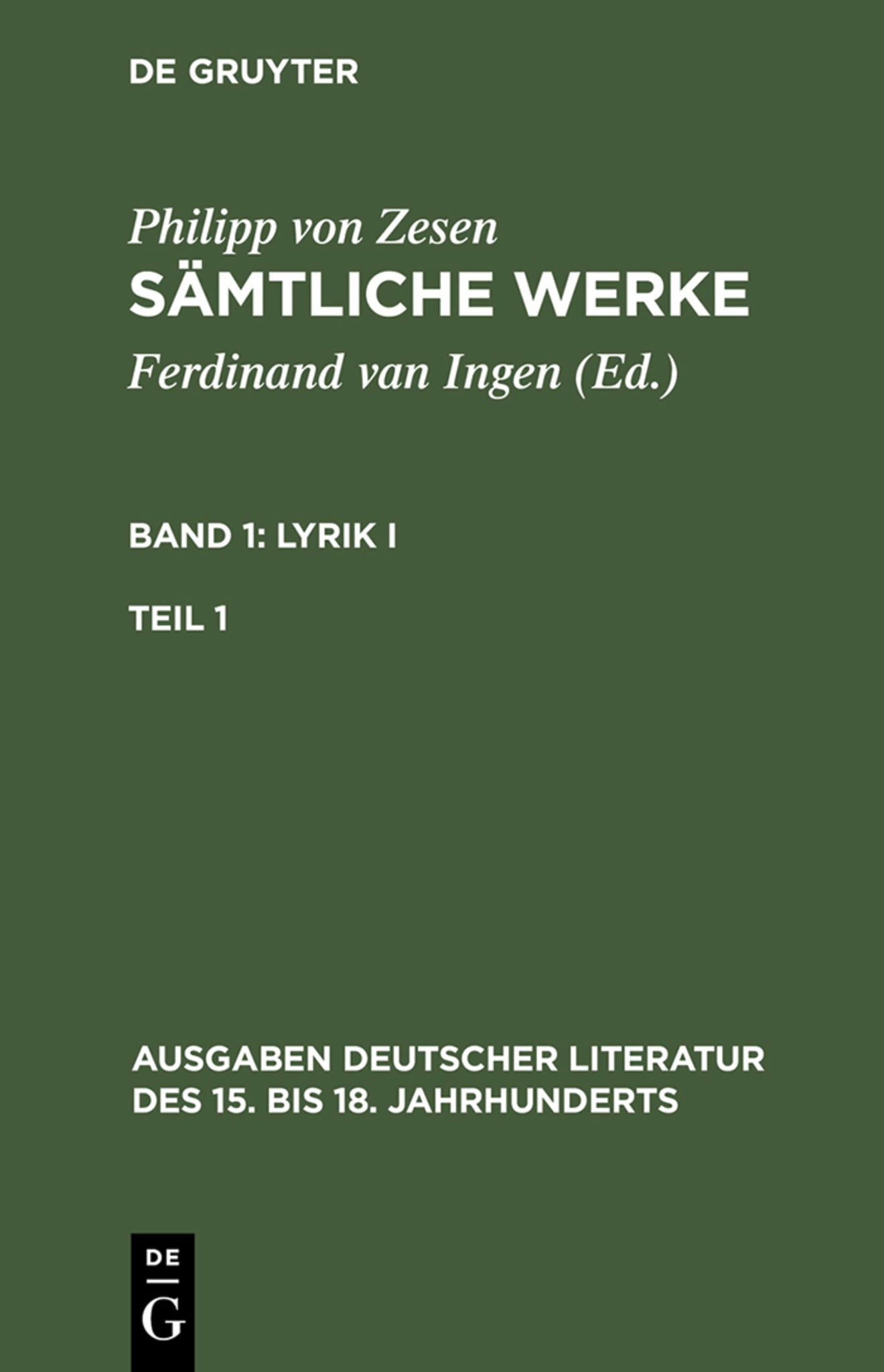 Lyrik I. Erster Teil