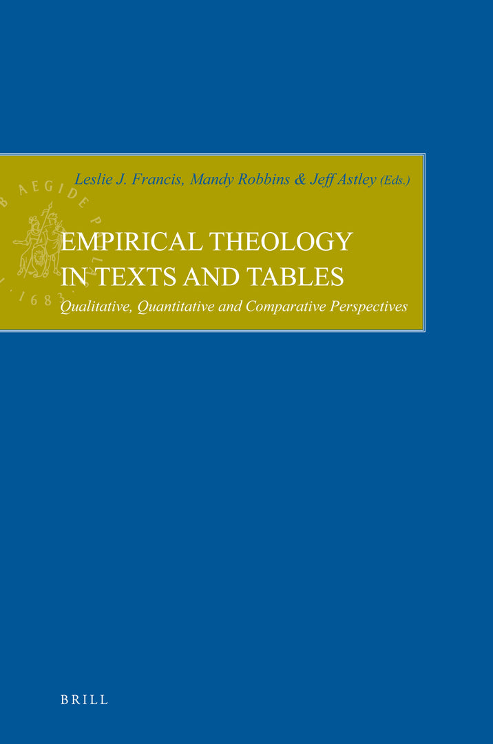 Cover image for Empirical Theology in Texts and Tables ISBN 9789004168886