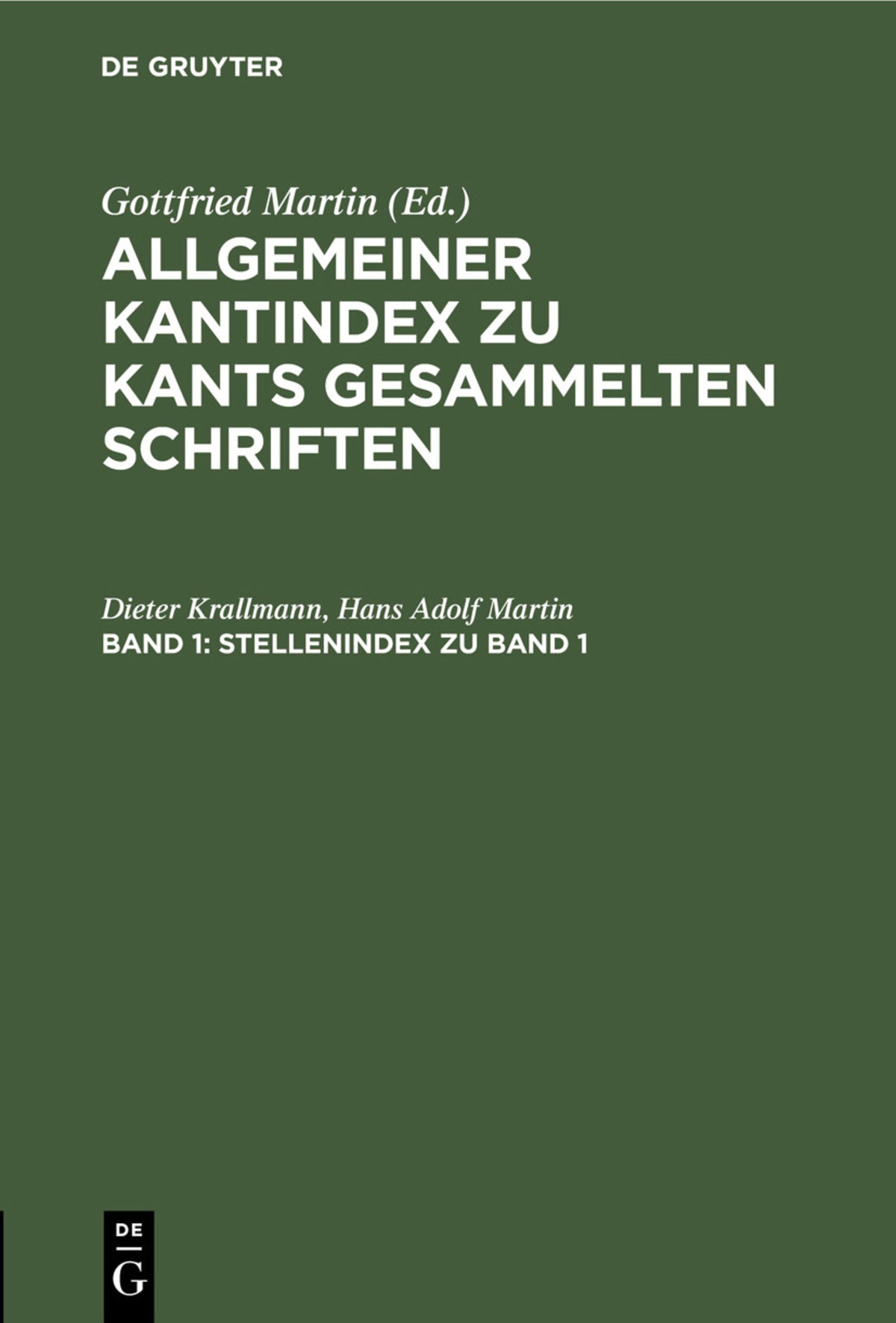 Cover image for Stellenindex zu Band 1 ISBN 9783112309346