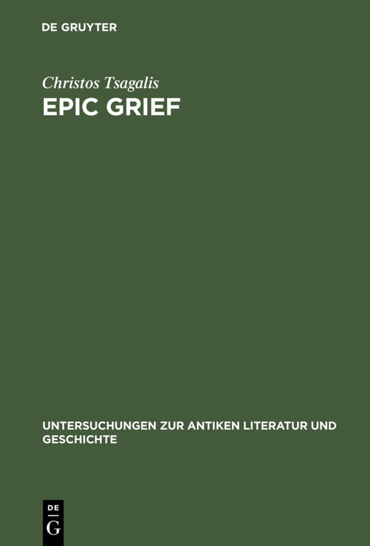 Cover image for Epic Grief ISBN 9783110179446