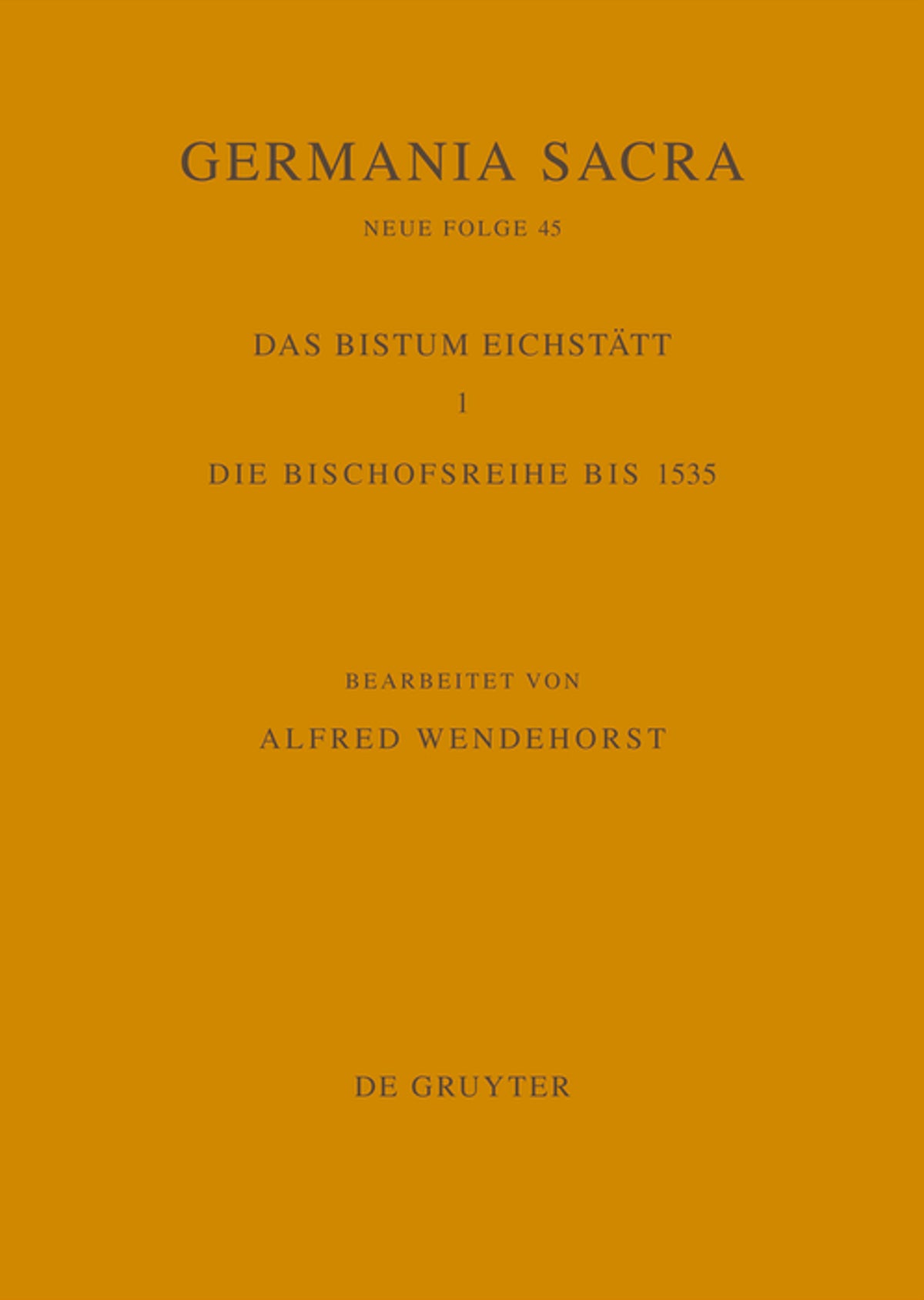 Die Bistümer der Kirchenprovinz Mainz. Das Bistum Eichstätt 1