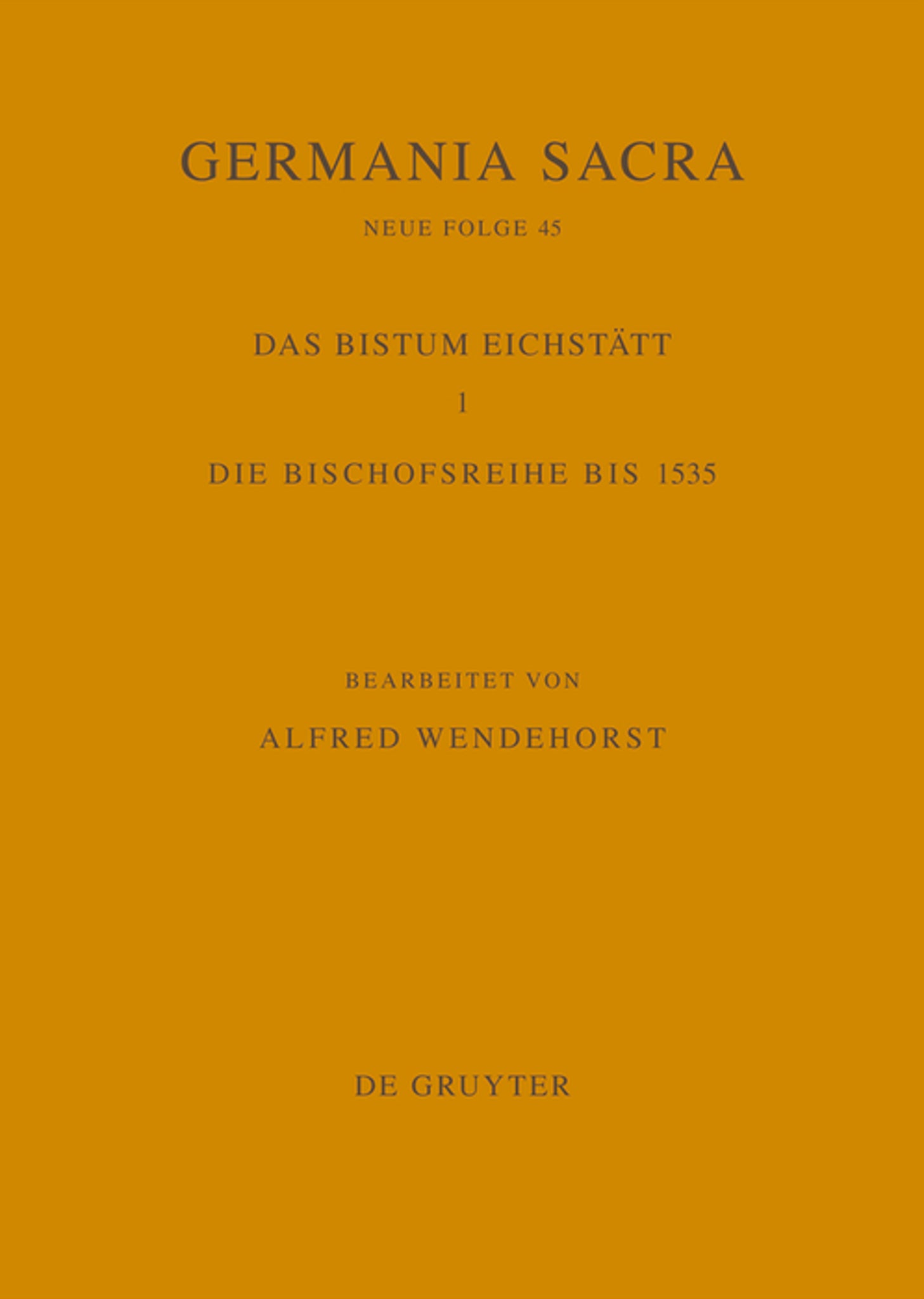Die Bistümer der Kirchenprovinz Mainz. Das Bistum Eichstätt 1