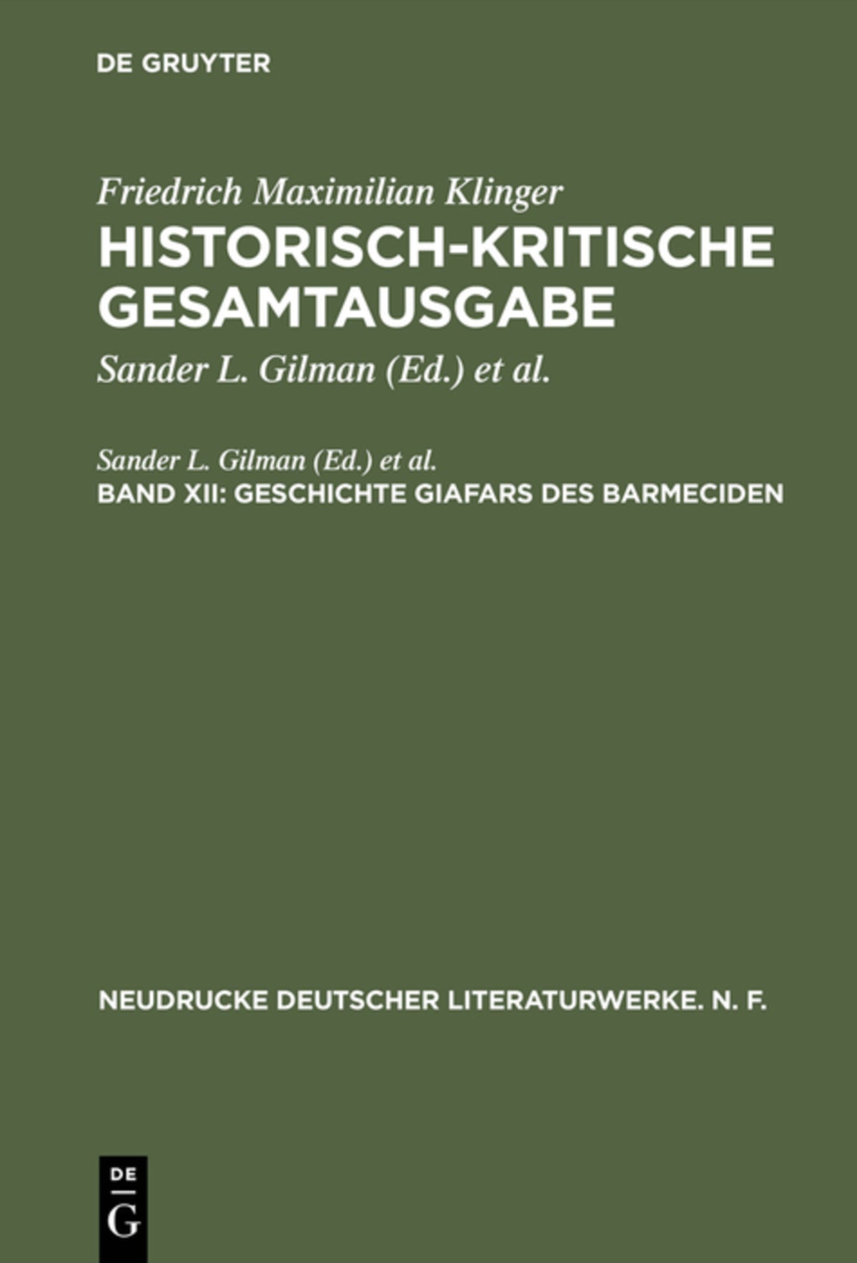 Cover image for Geschichte Giafars des Barmeciden ISBN 9783484280489