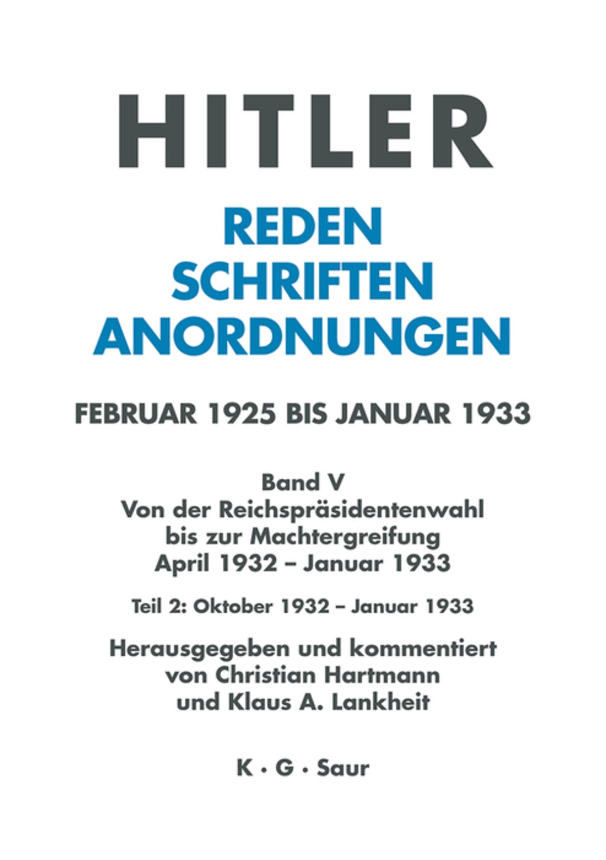 Oktober 1932 - Januar 1933