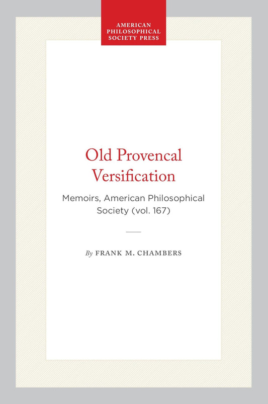 Old Provencal Versification