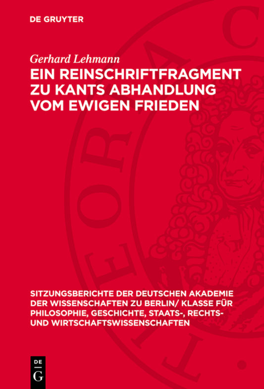 Ein Reinschriftfragment zu Kants Abhandlung vom ewigen Frieden