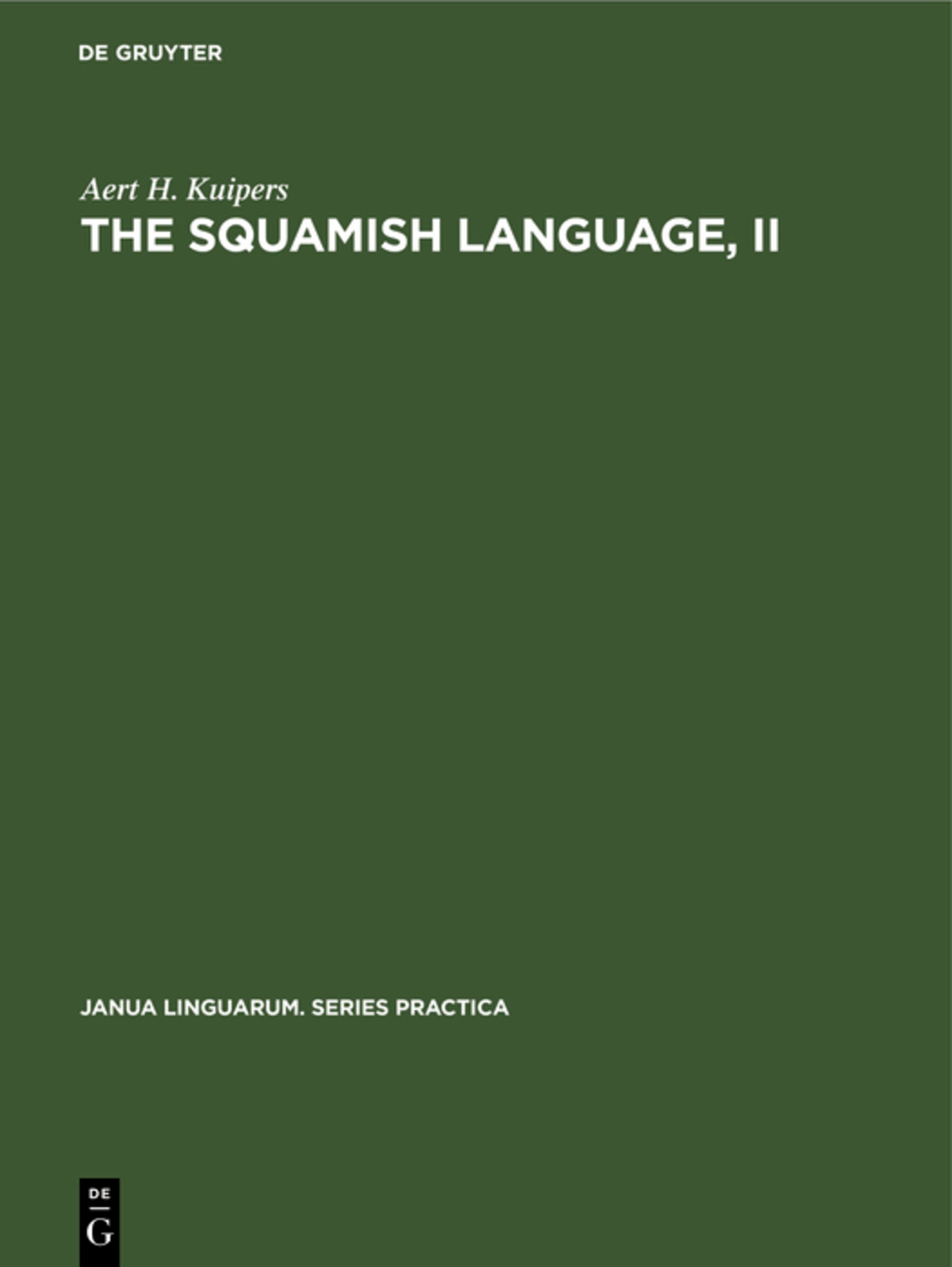 Cover image for The Squamish language, II ISBN 9783111001081