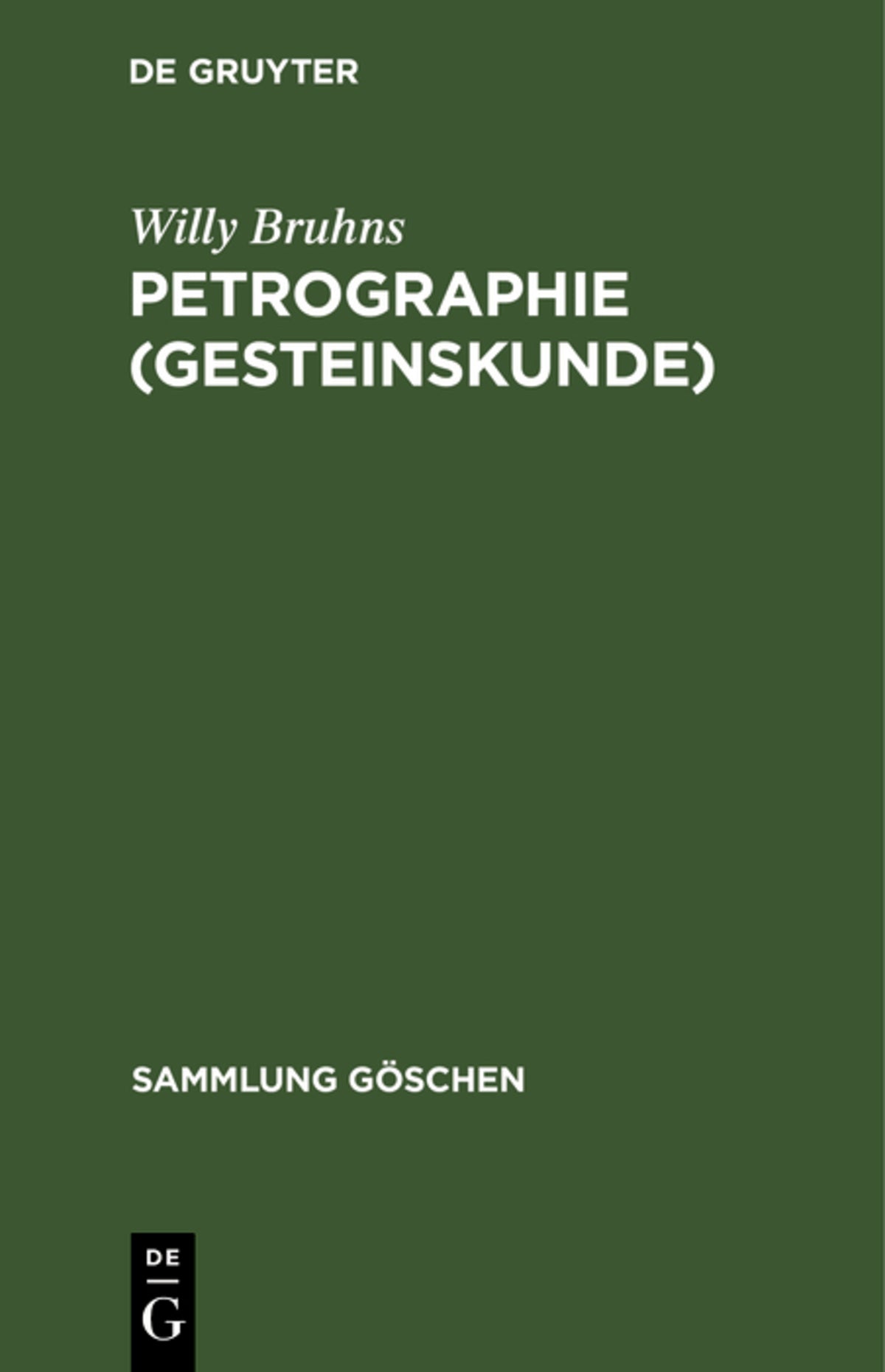 Cover image for Petrographie (Gesteinskunde) ISBN 9783111022673