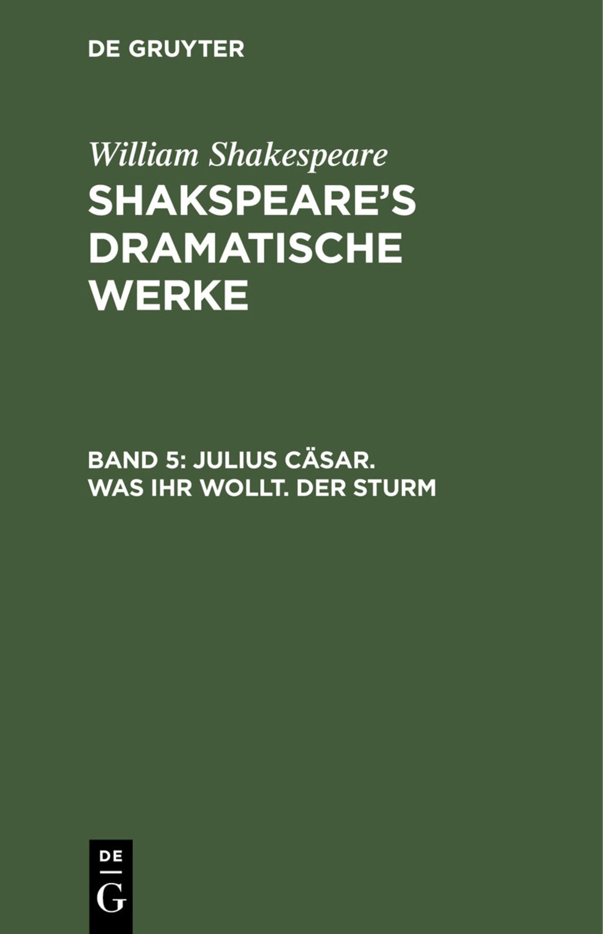 Cover image for Julius Cäsar. Was ihr wollt. Der Sturm ISBN 9783112410172