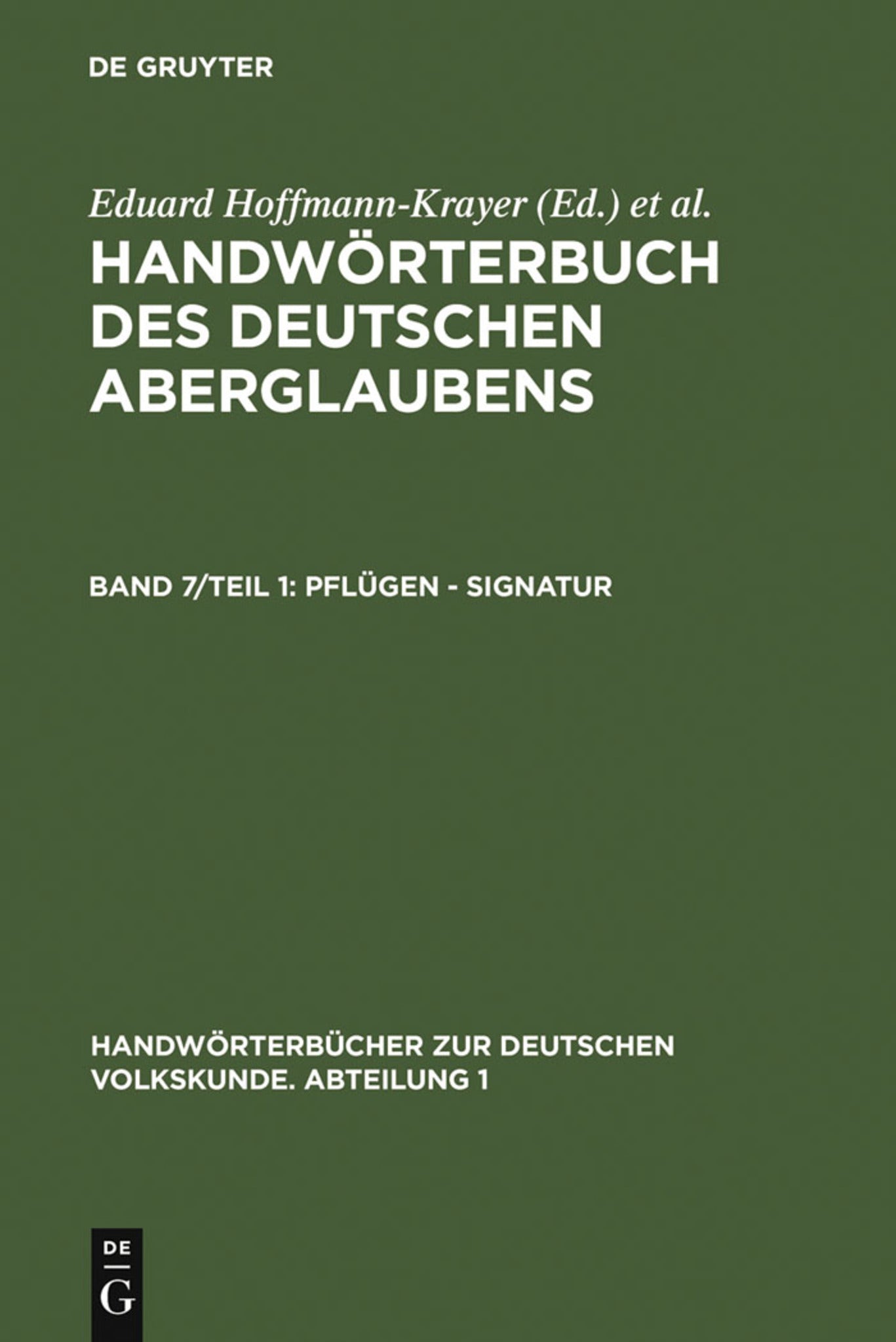 Pflügen - Signatur