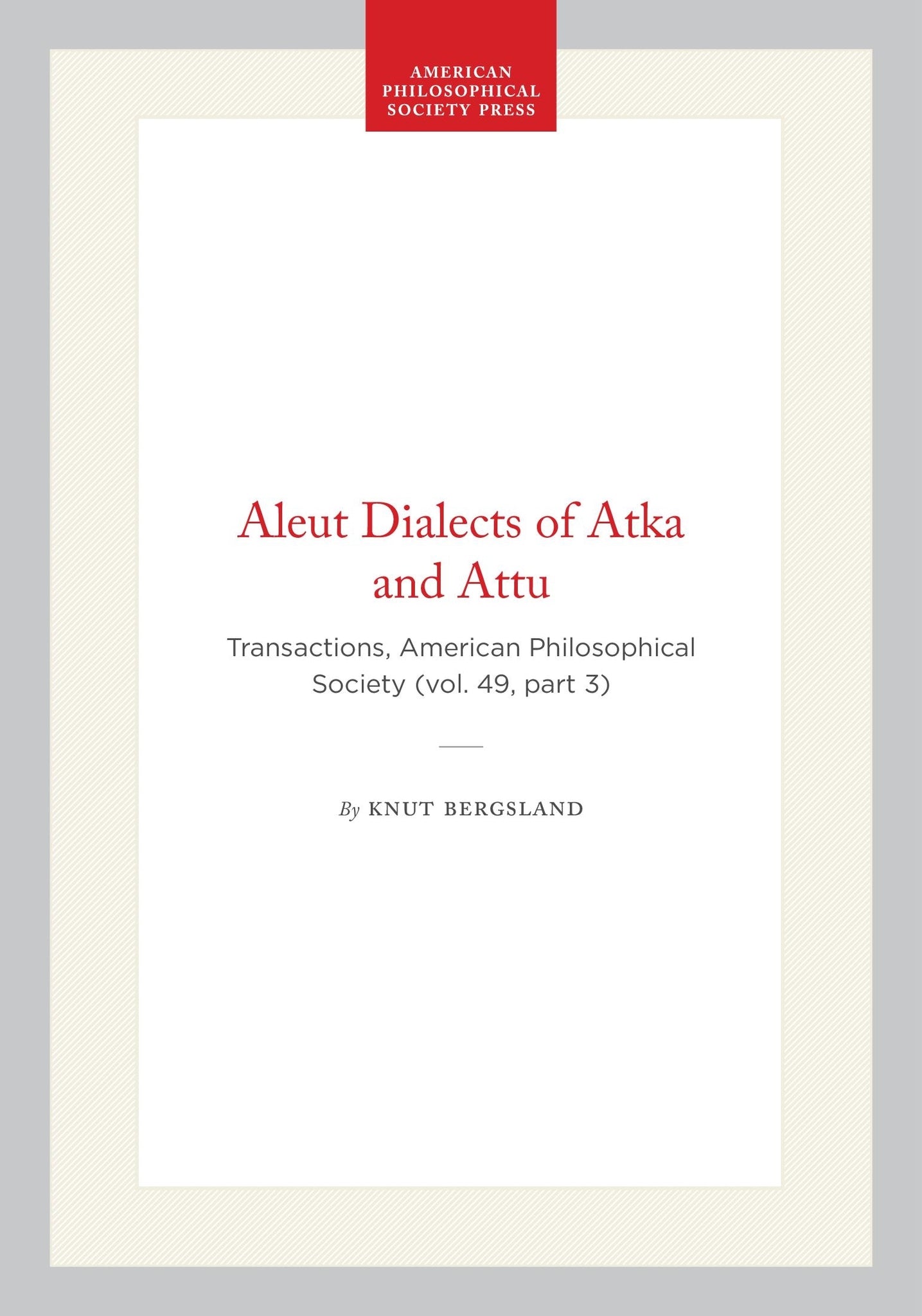 Aleut Dialects of Atka and Attu