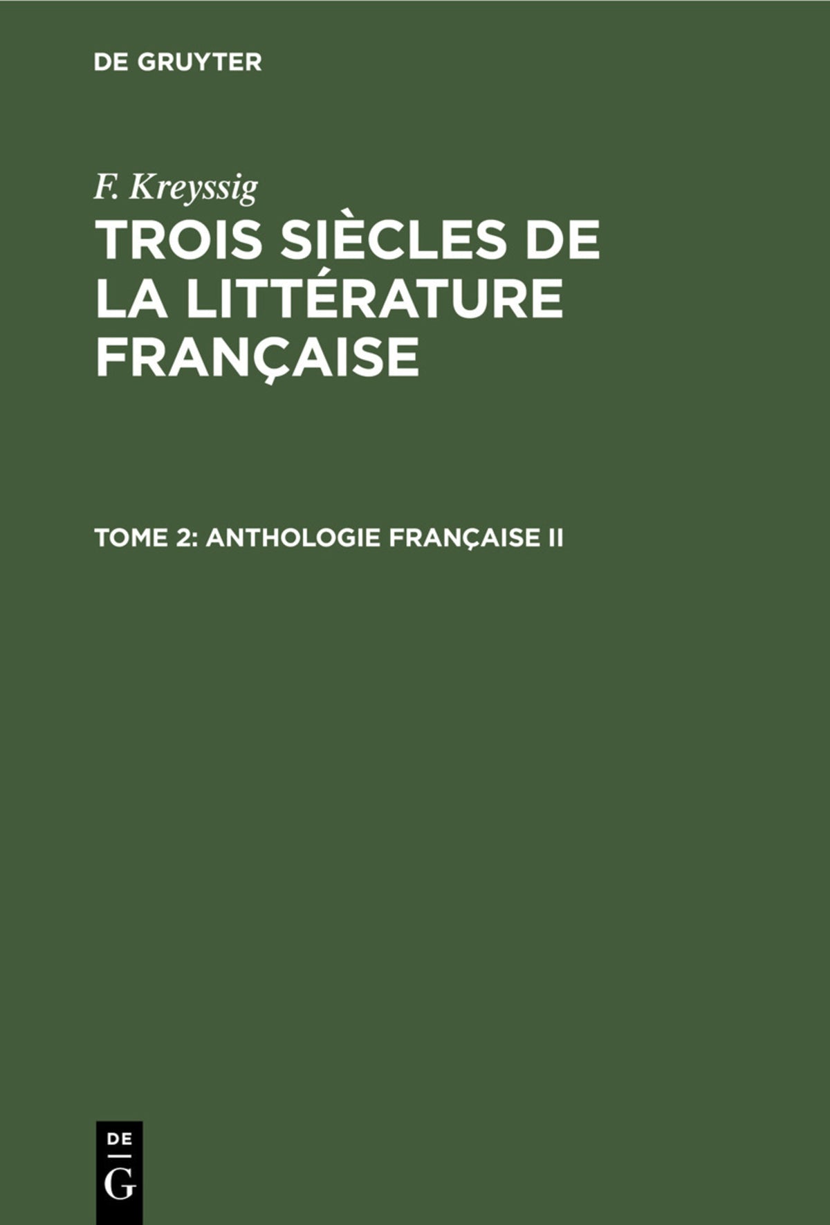 Cover image for Anthologie française II ISBN 9783112423875