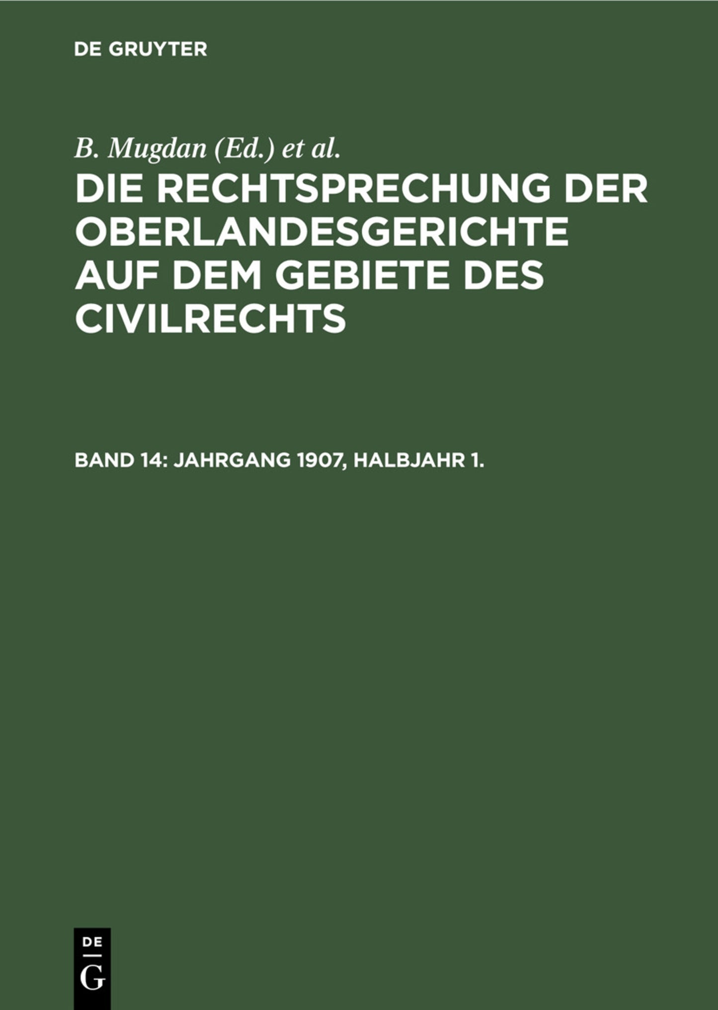 Jahrgang 1907, Halbjahr 1.
