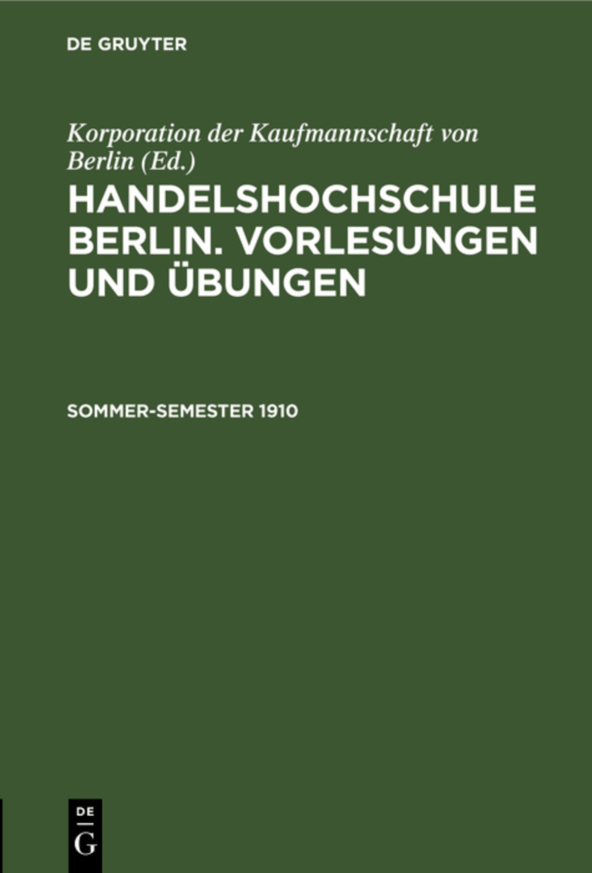 Sommer-Semester 1910
