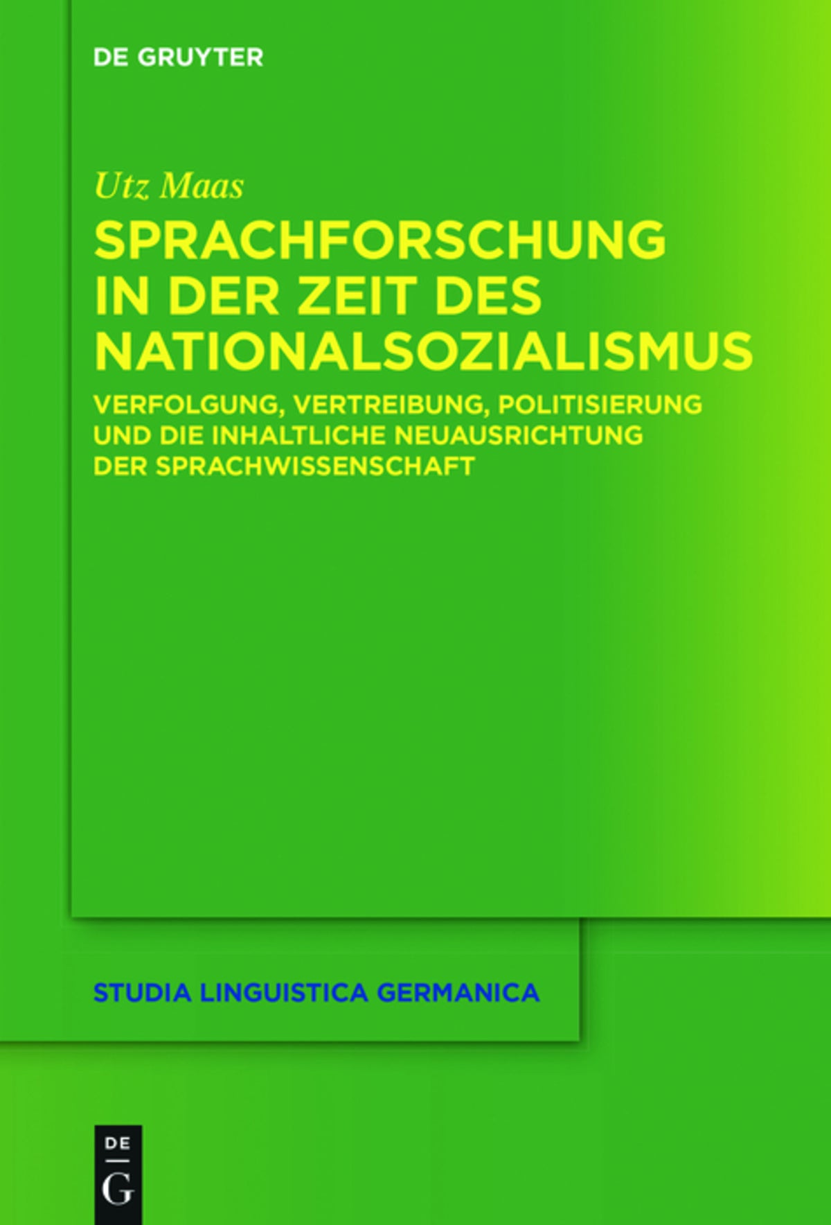 Cover image for Sprachforschung in der Zeit des Nationalsozialismus ISBN 9783110419726