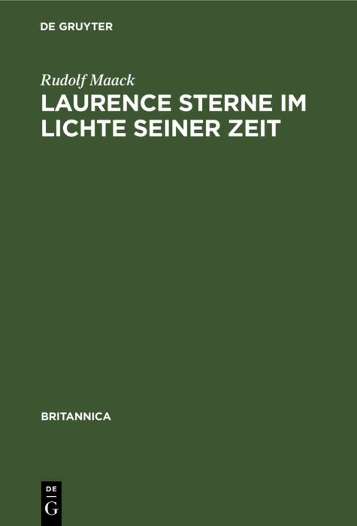 Cover image for Laurence Sterne im Lichte seiner Zeit ISBN 9783112341292