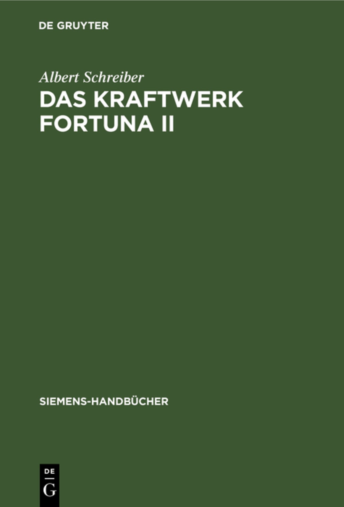 Cover image for Das Kraftwerk Fortuna II ISBN 9783111187365