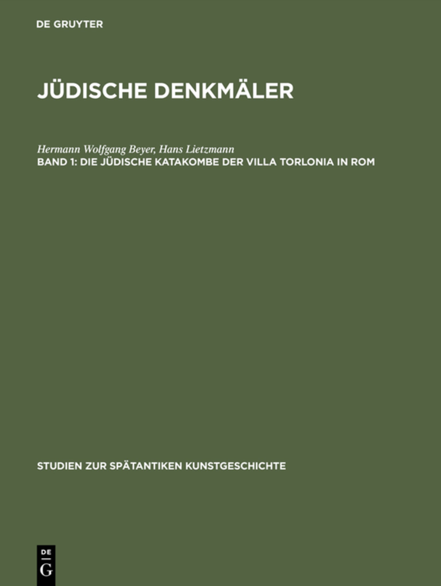 Cover image for Die jüdische Katakombe der Villa Torlonia in Rom ISBN
