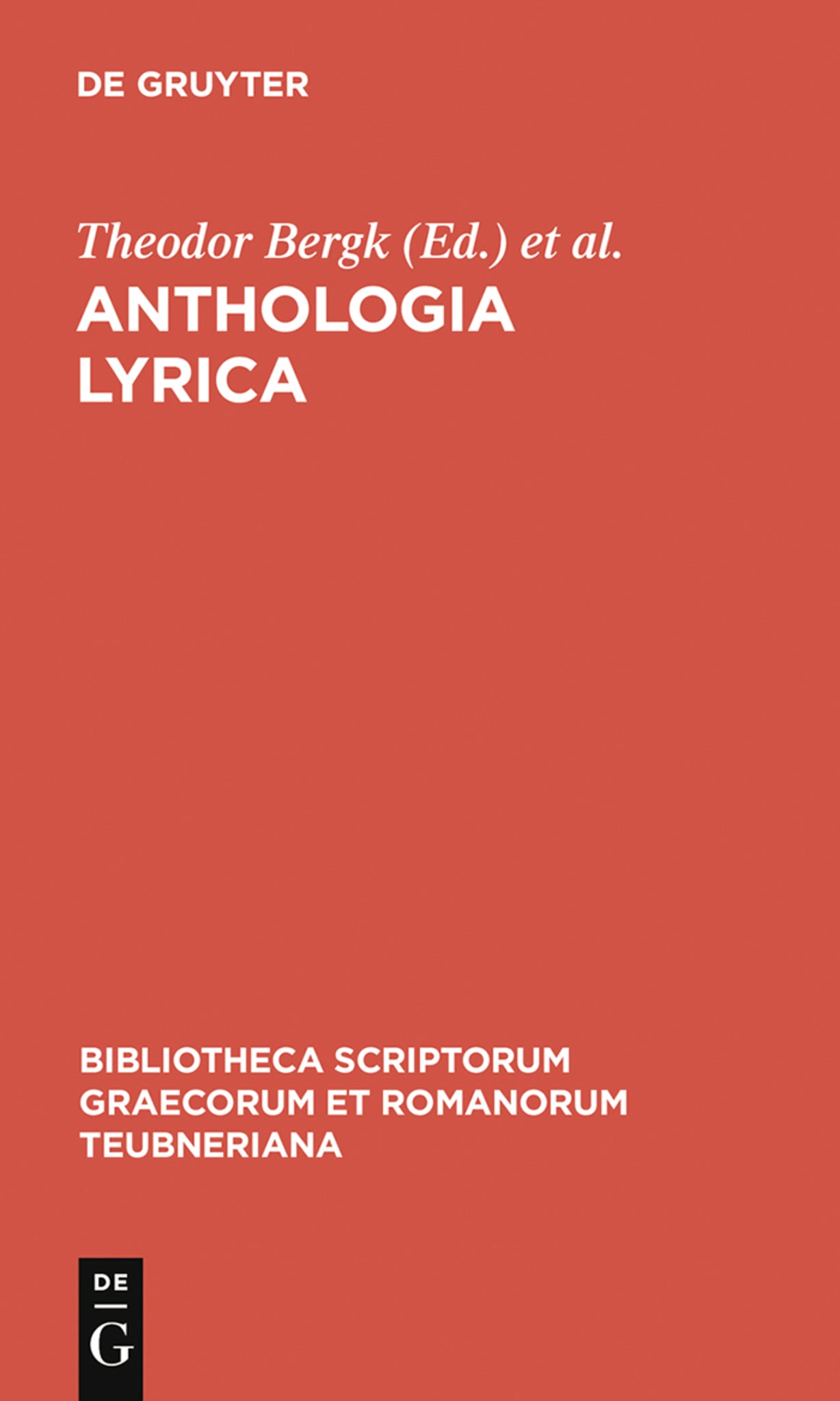 Cover image for Anthologia lyrica ISBN 9783111290805