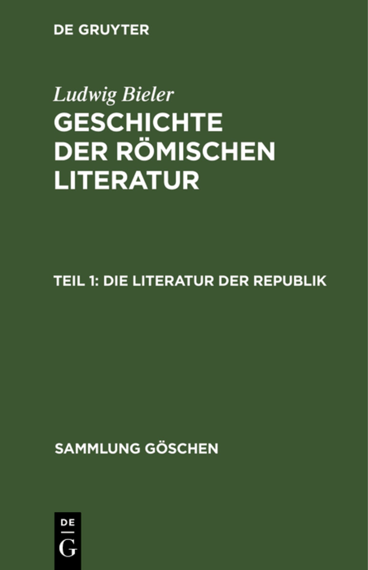 Cover image for Die Literatur der Republik ISBN 9783110019209