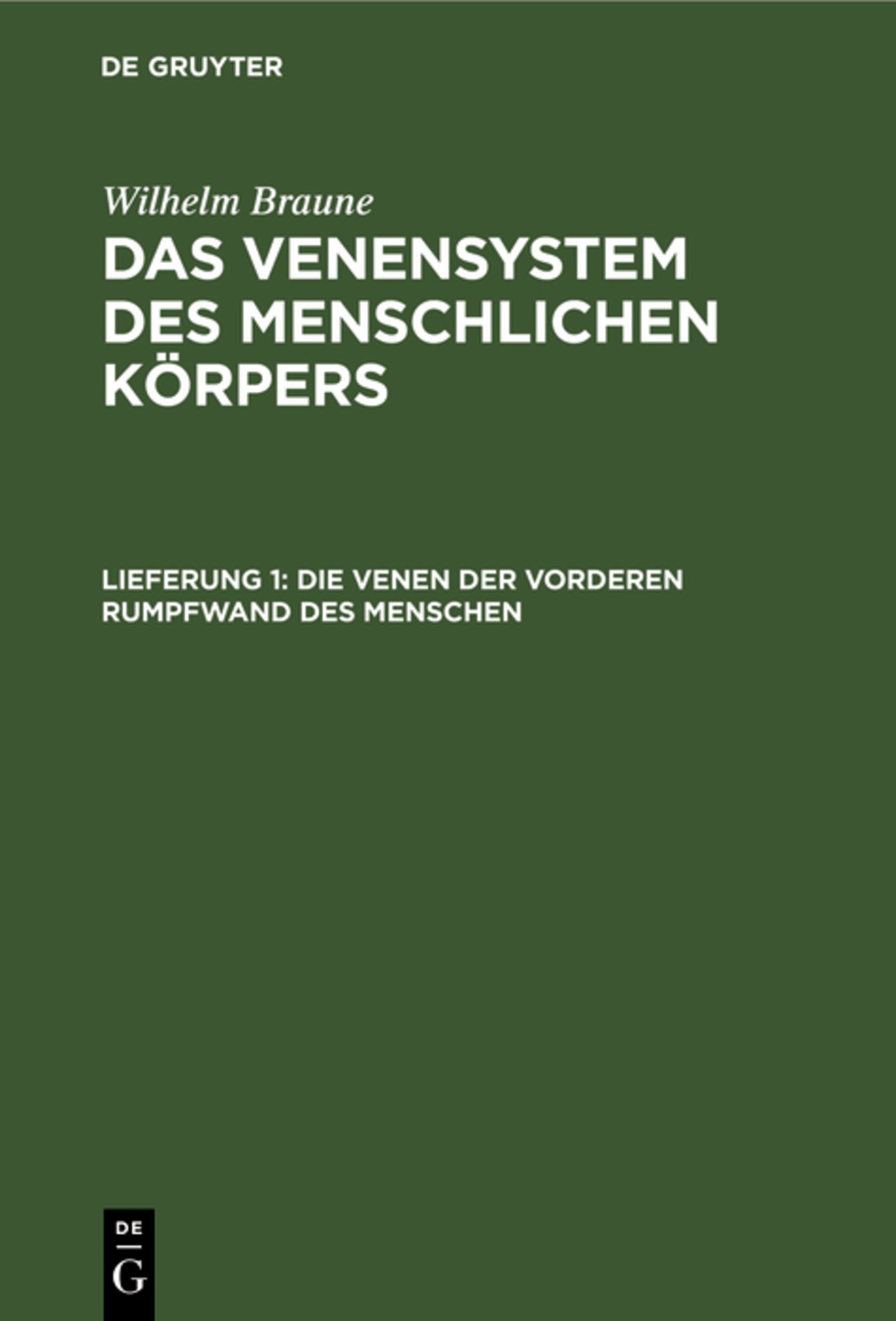 Die Venen der vorderen Rumpfwand des Menschen