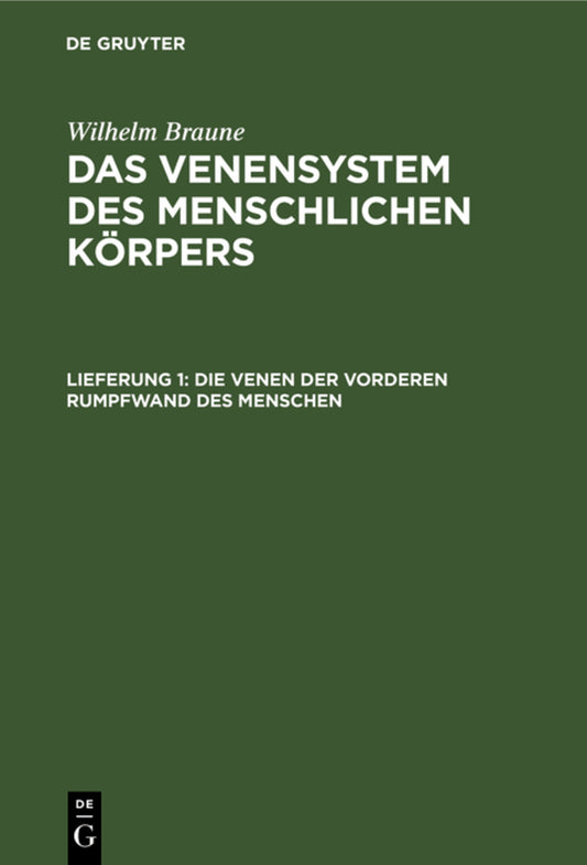 Die Venen der vorderen Rumpfwand des Menschen